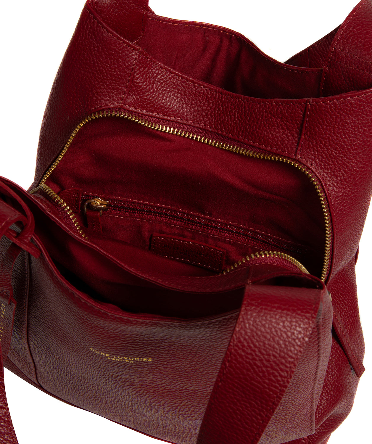 'Colette' Darkest Red Leather Handbag