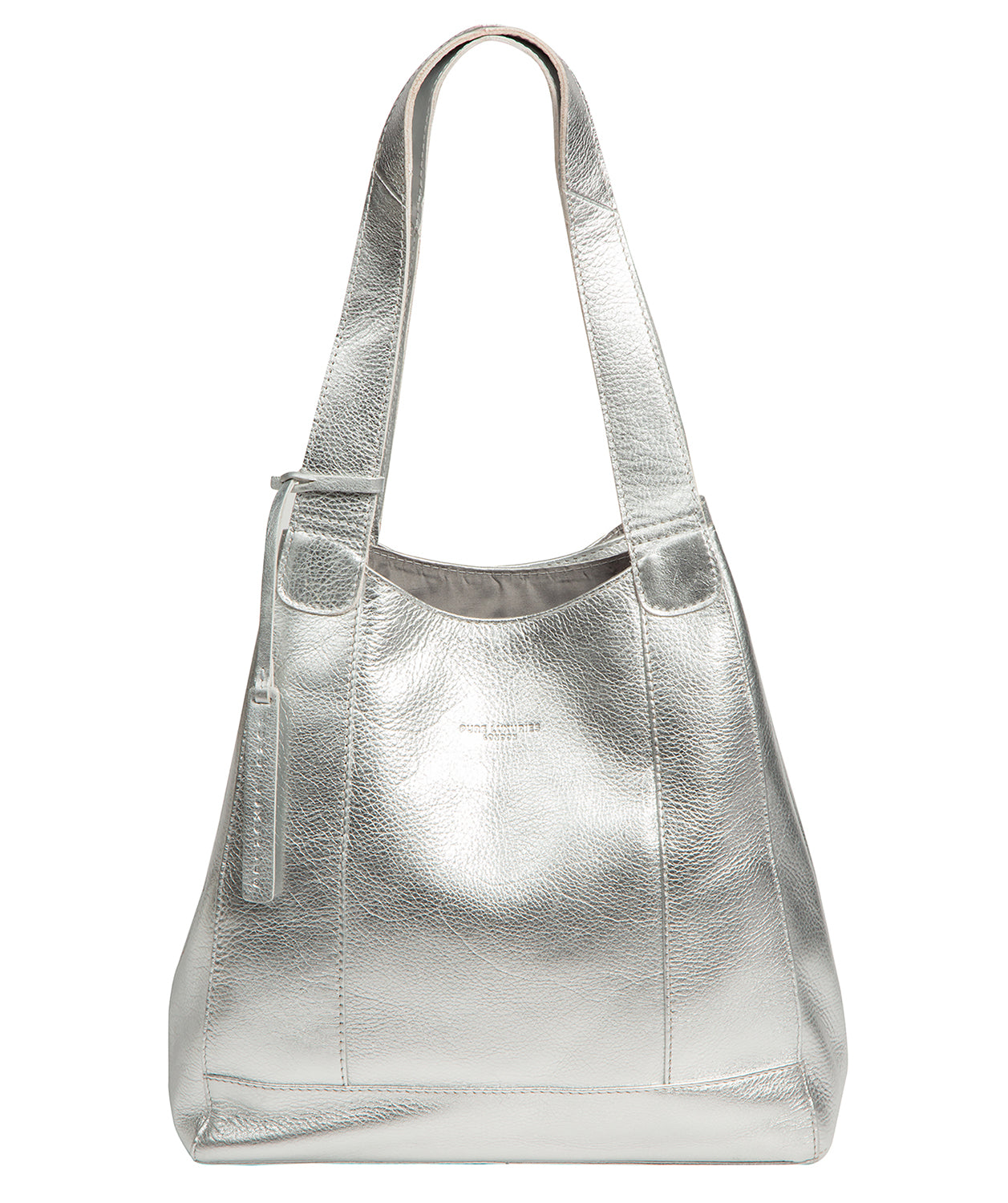 'Colette' Metallic Silver Leather Handbag