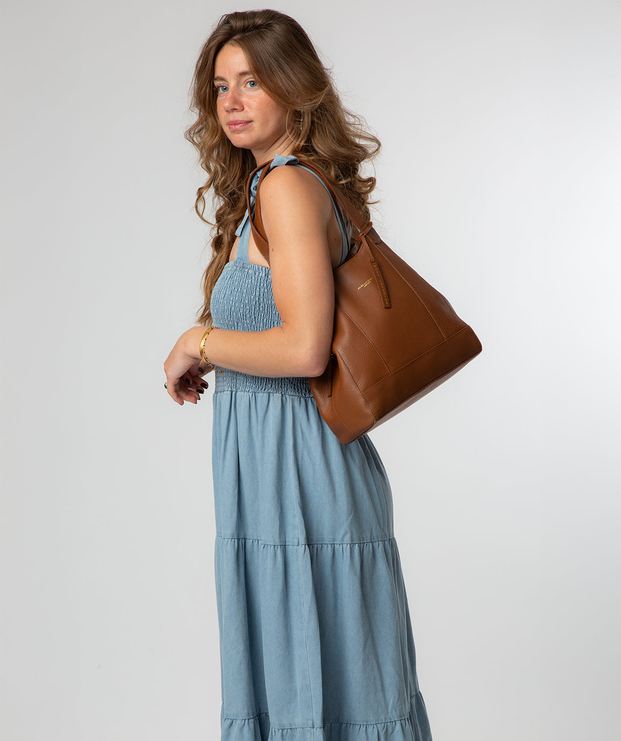 'Colette' Rich Tan Leather Handbag
