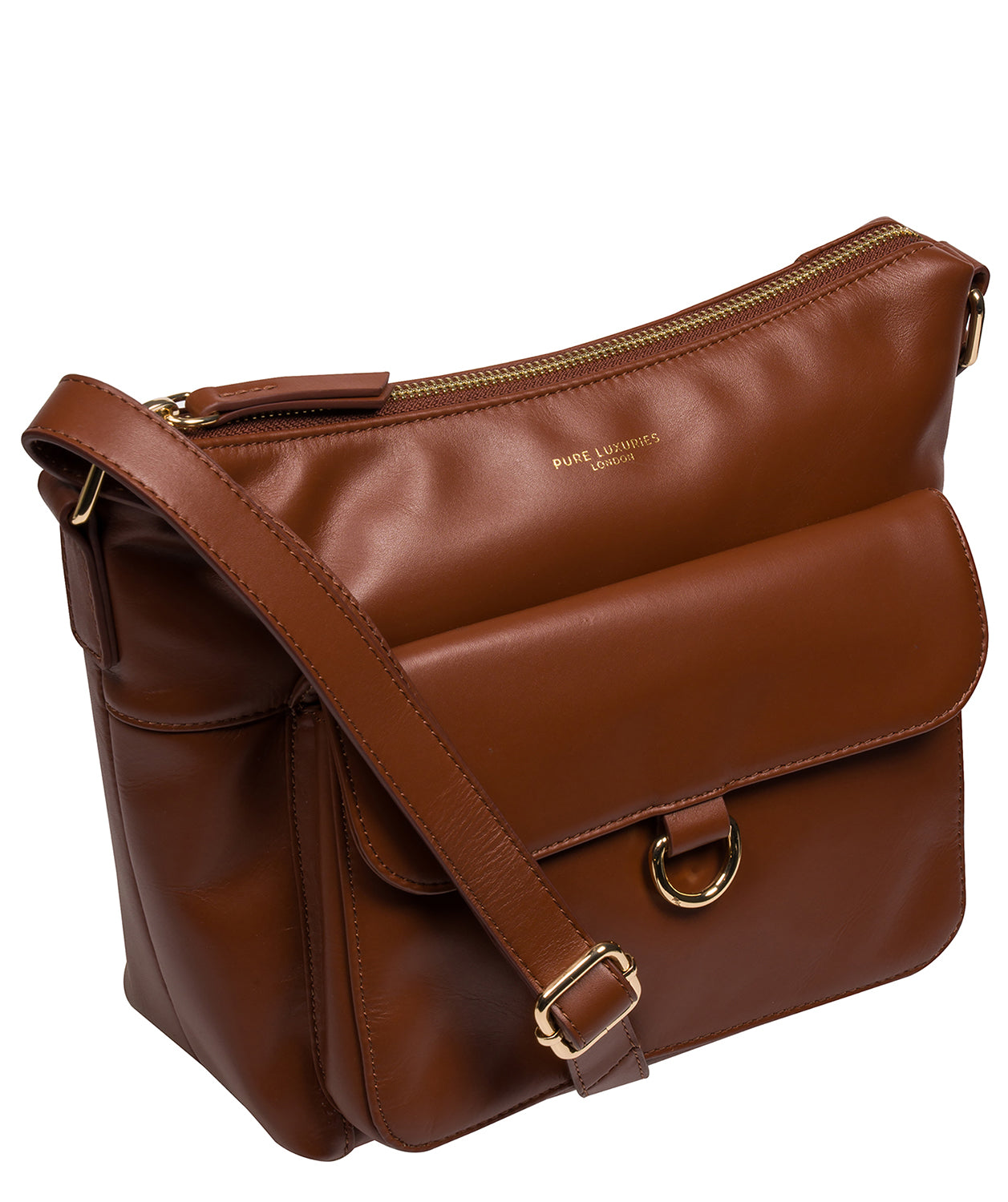 'Laura' Caramel Leather Cross Body Bag