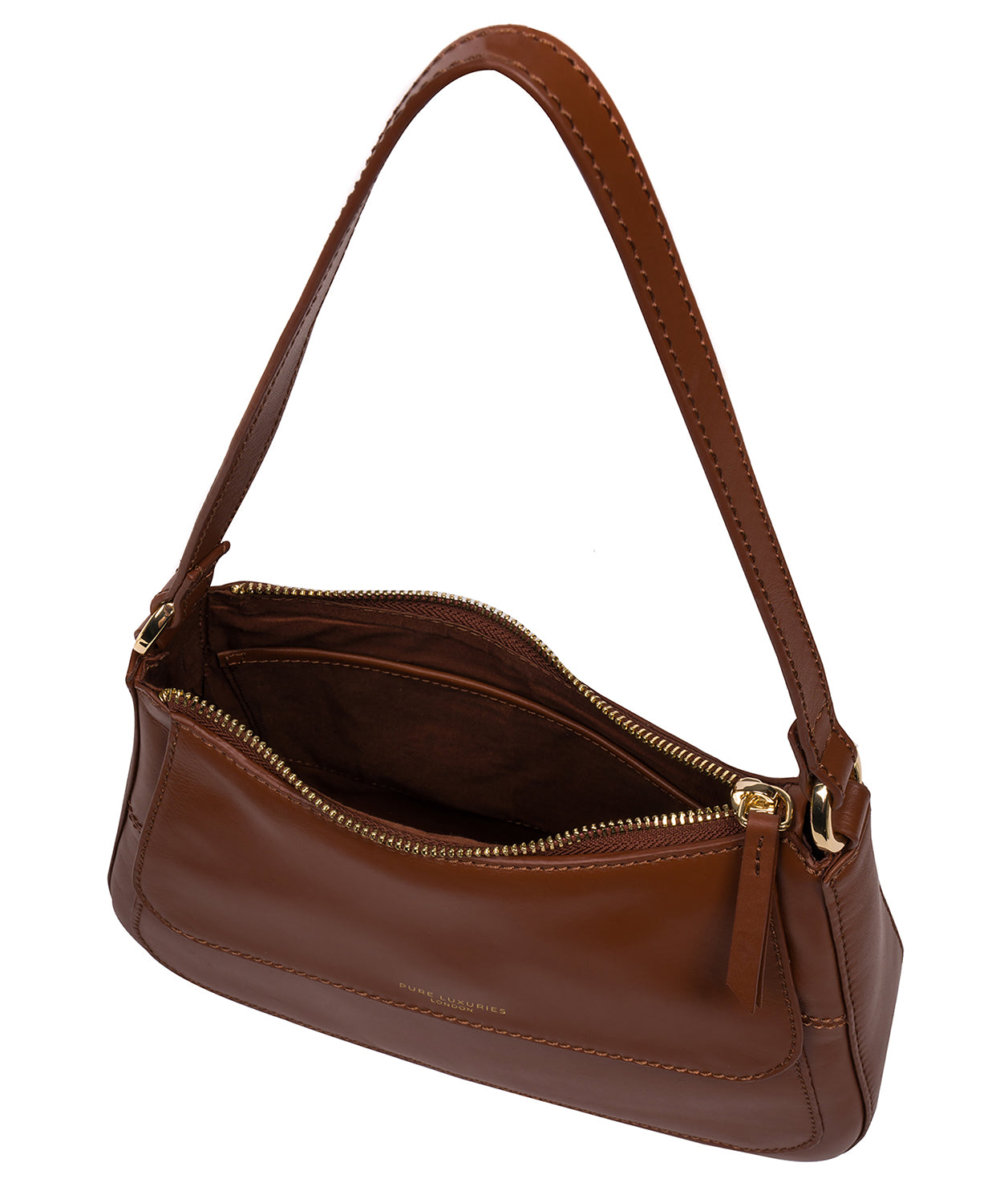 'Mable' Caramel Leather Evening Bag