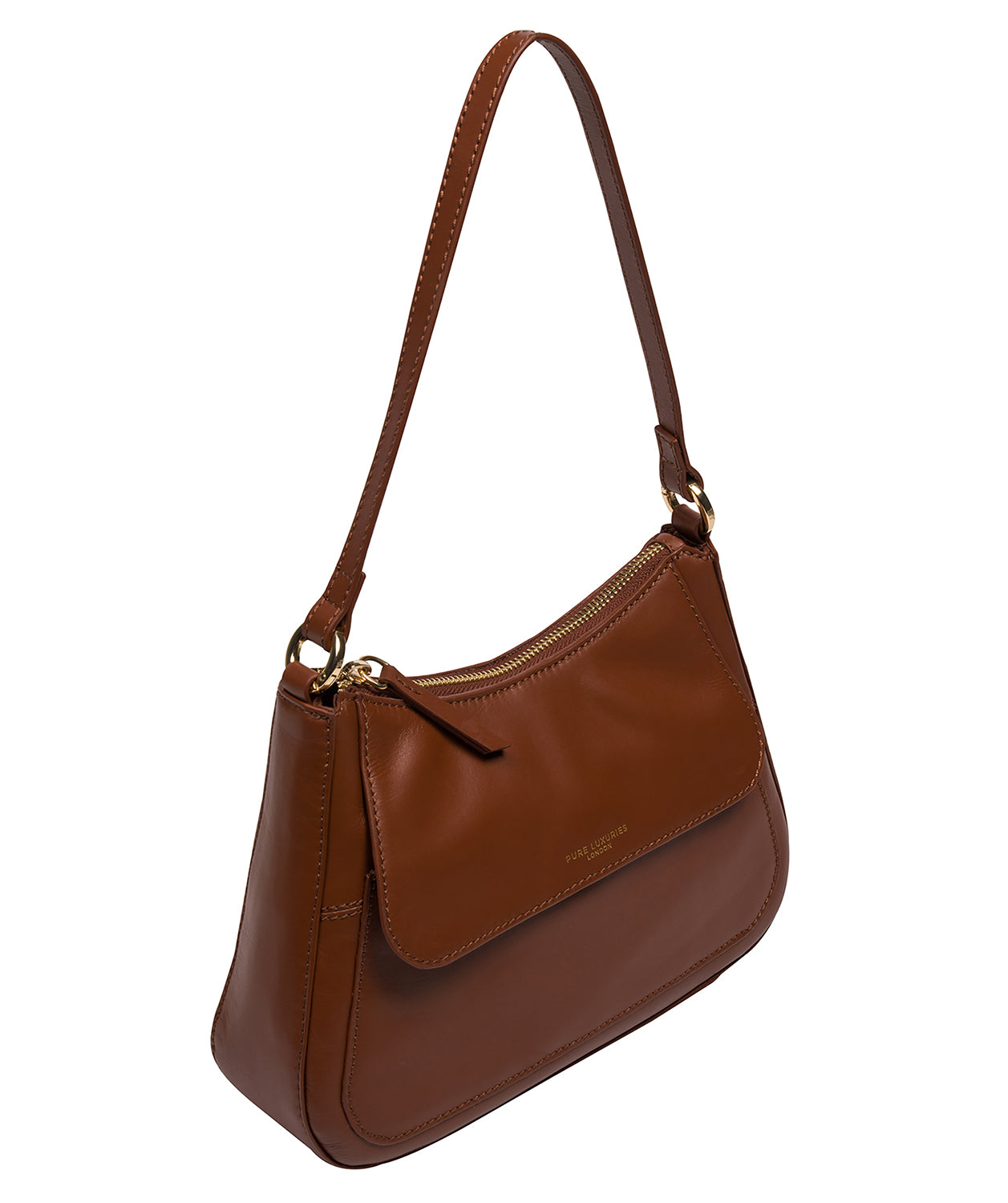 'Mable' Caramel Leather Evening Bag