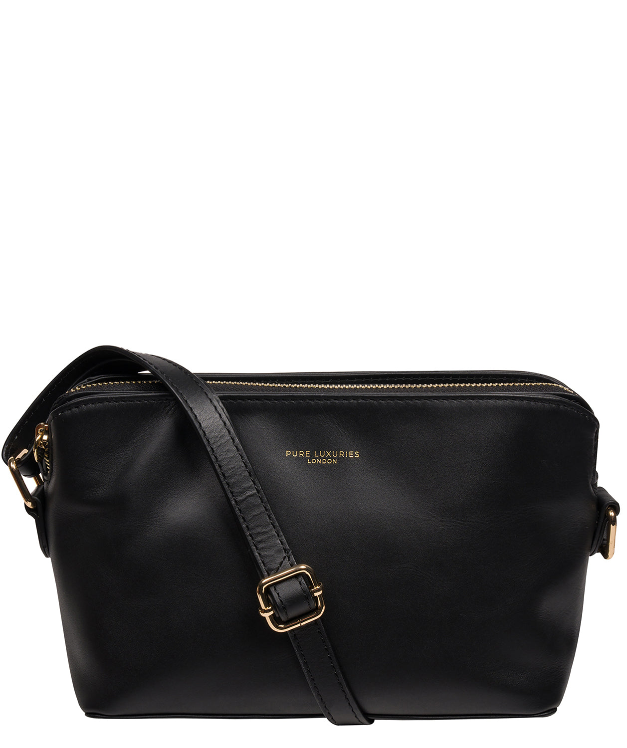 Natalie' Black Leather Cross Body Bag