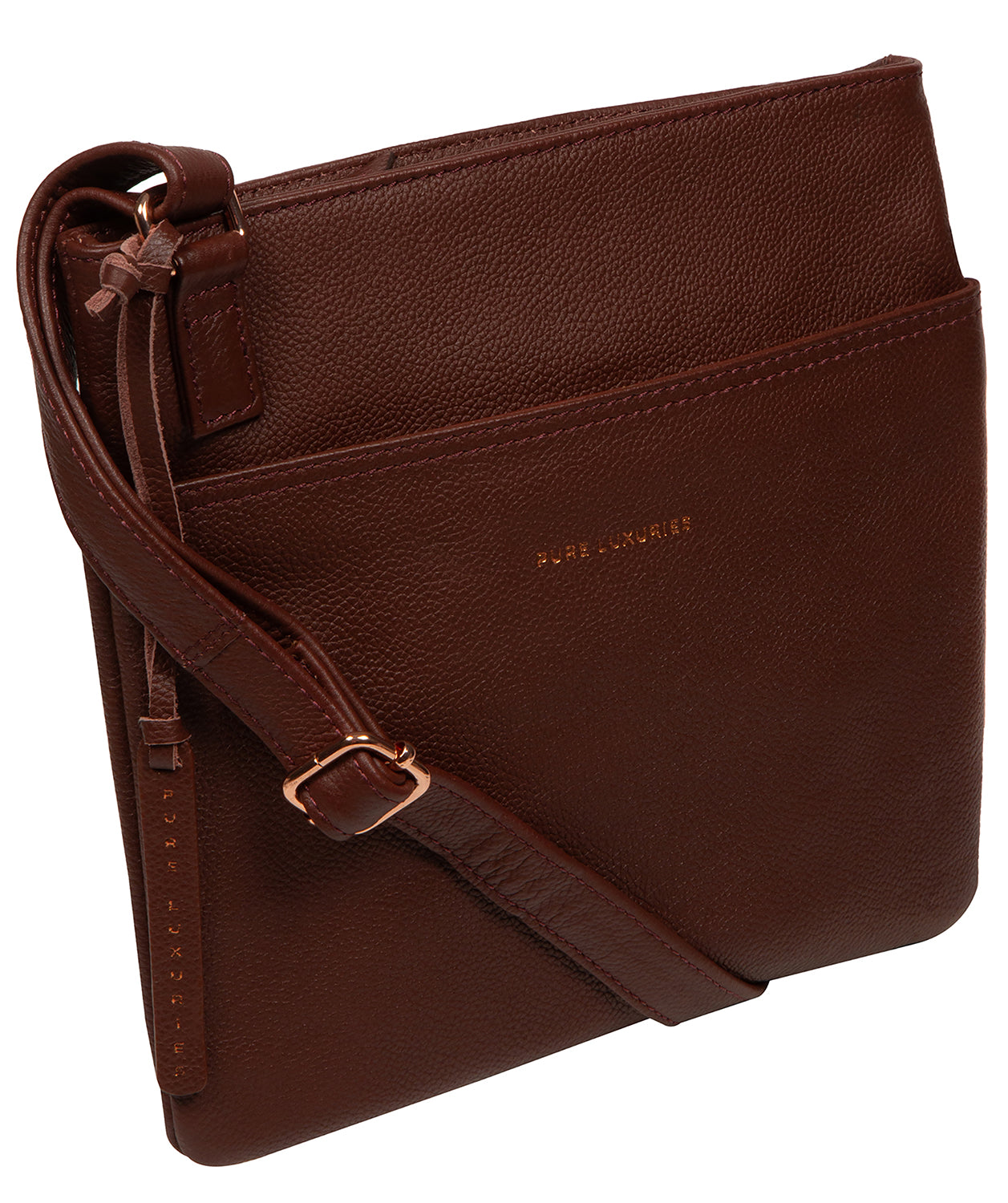 'Nola' Chestnut Leather Cross Body Bag