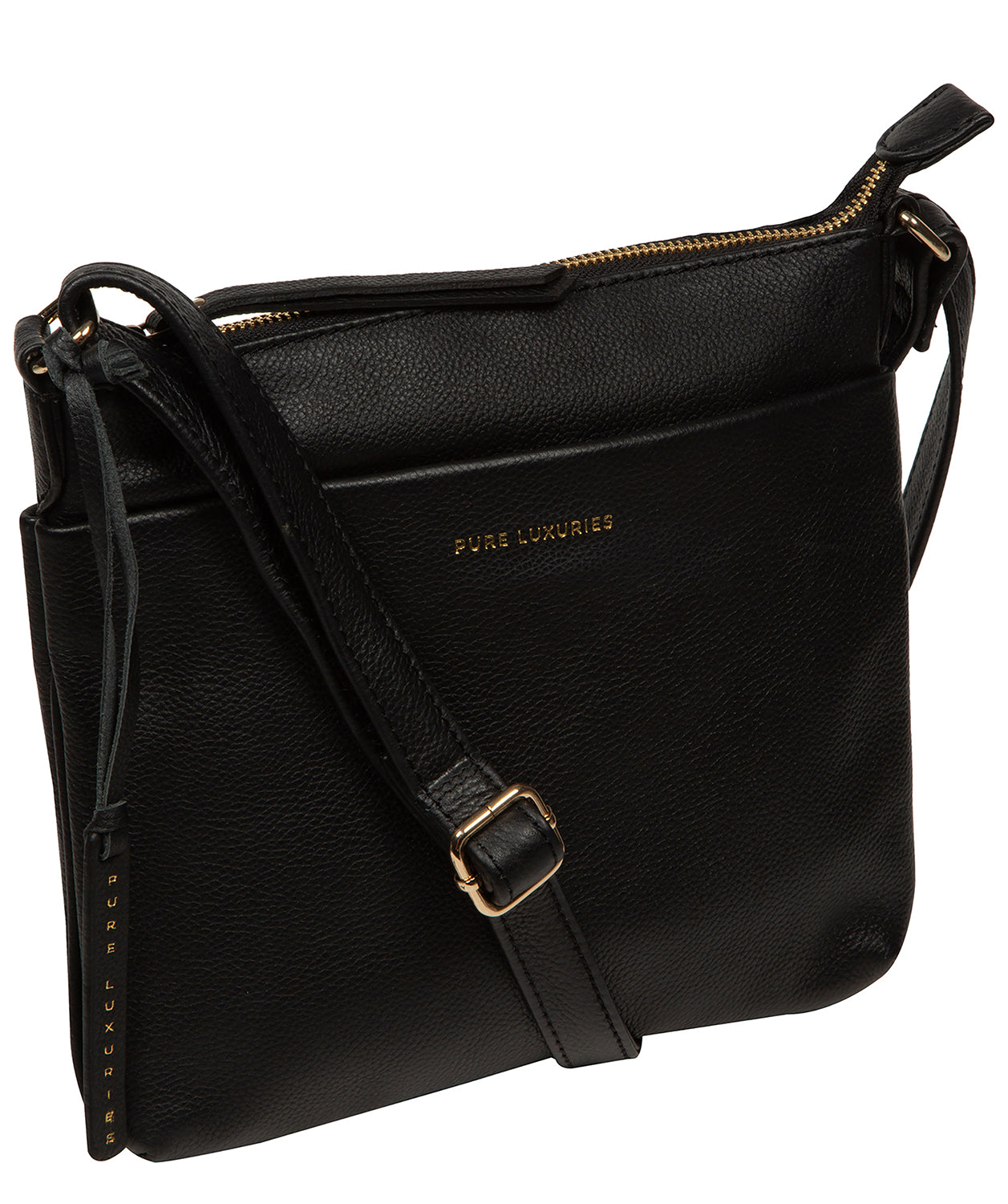 'Alderley' Black Leather Cross Body Bag