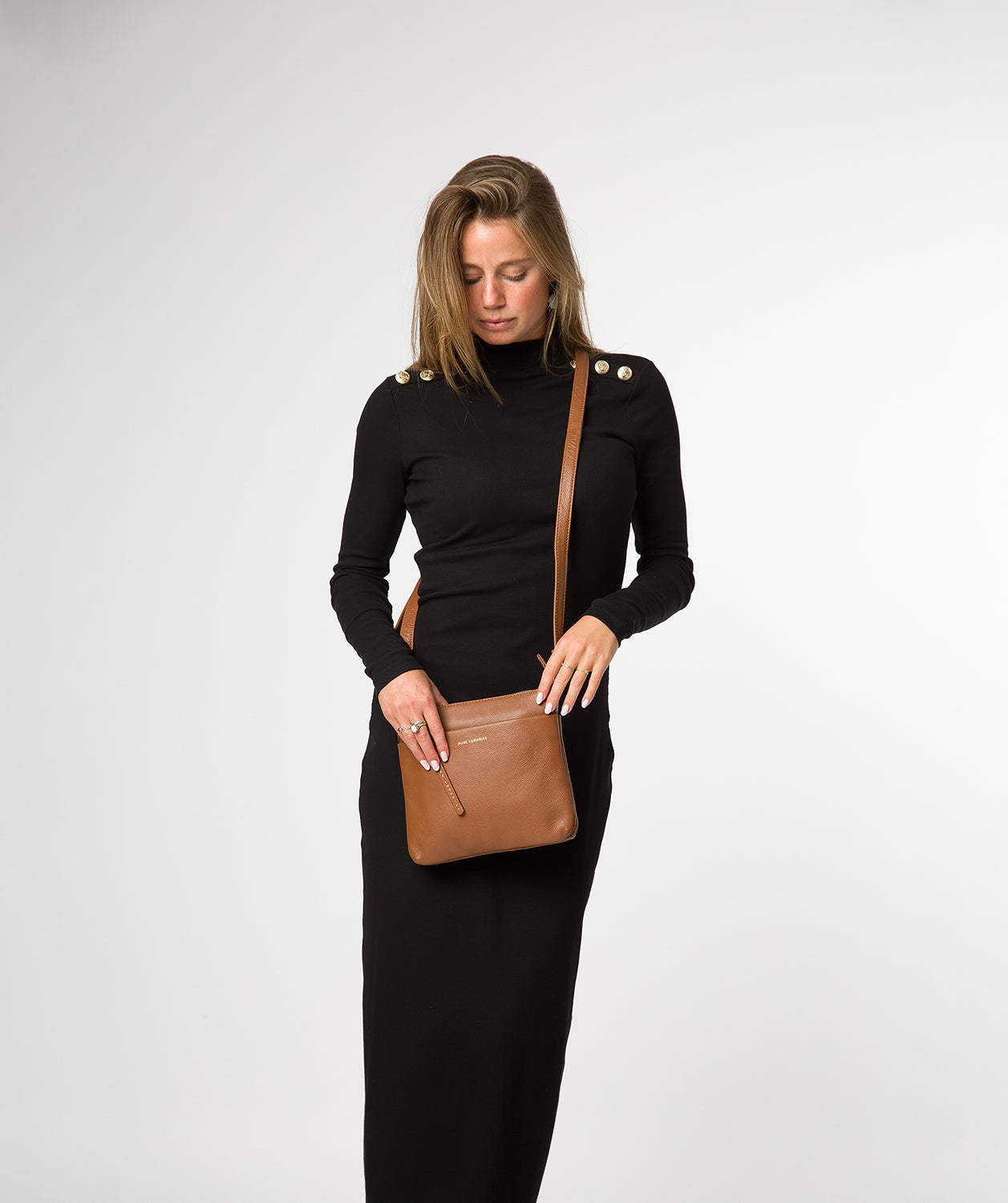 'Alderley' Tan Leather Cross Body Bag