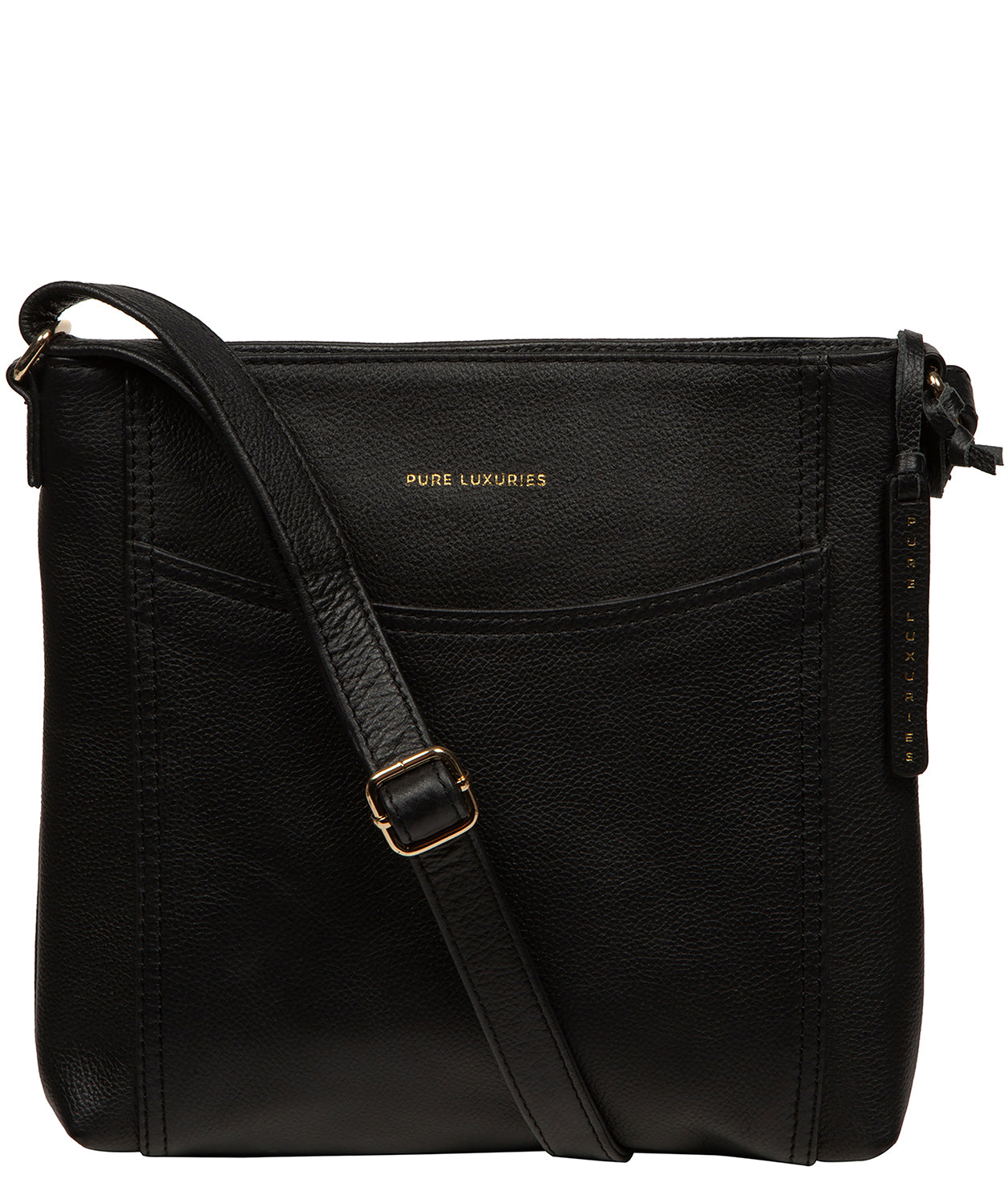 'Firle' Black Leather Cross Body Bag