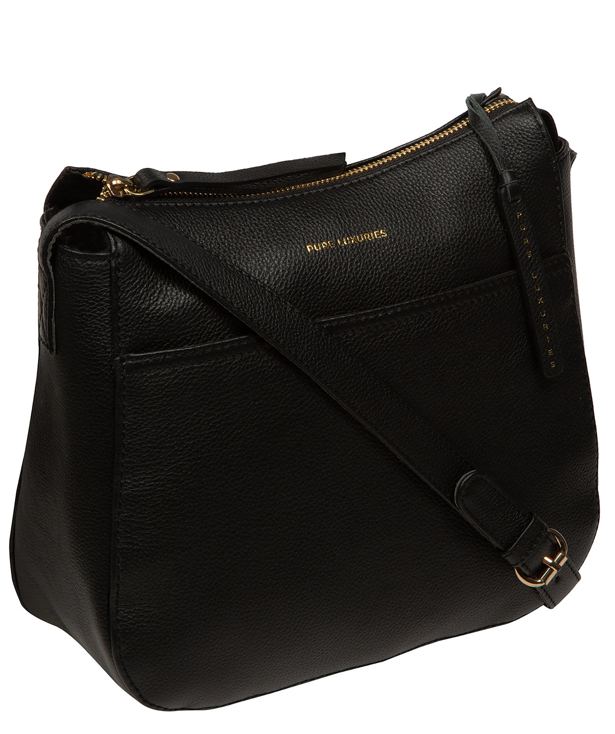 'Sloane' Black Leather Cross Body Bag