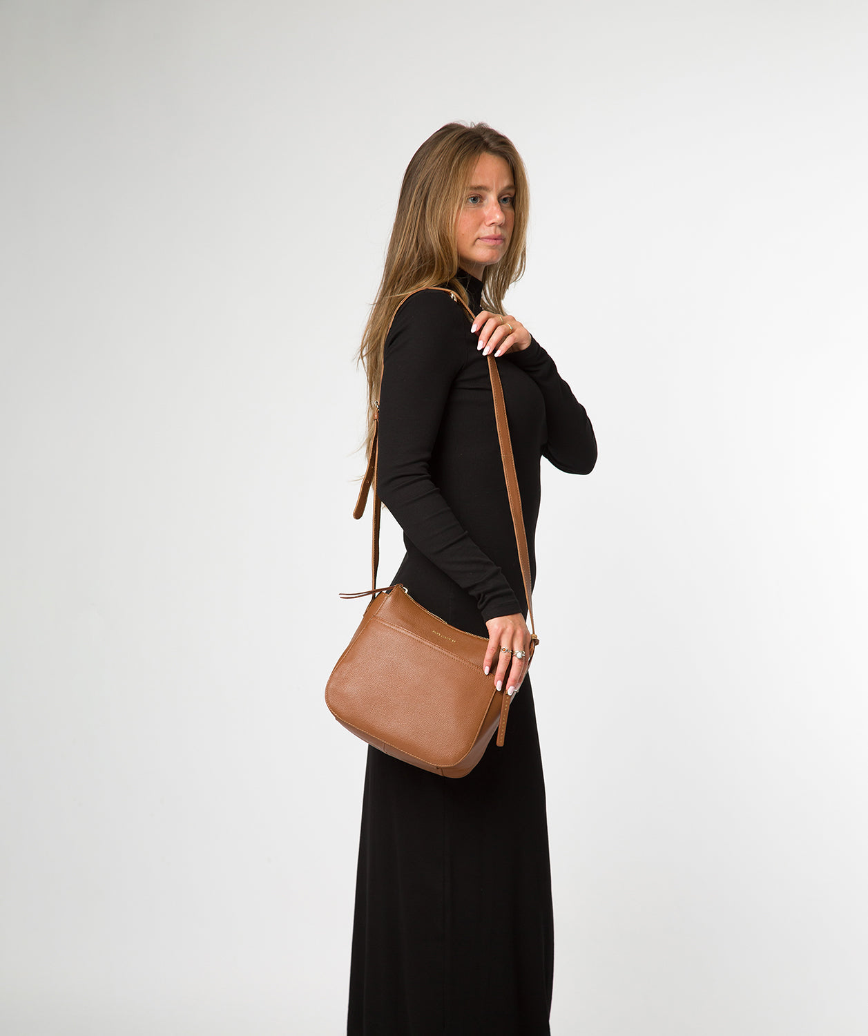 'Sloane' Tan Leather Cross Body Bag