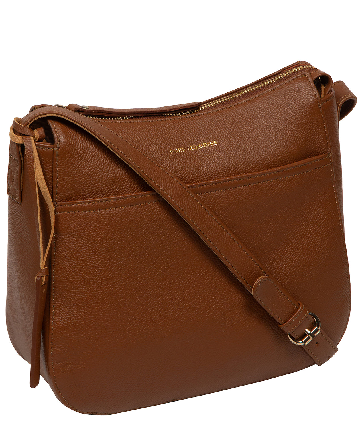 'Sloane' Tan Leather Cross Body Bag