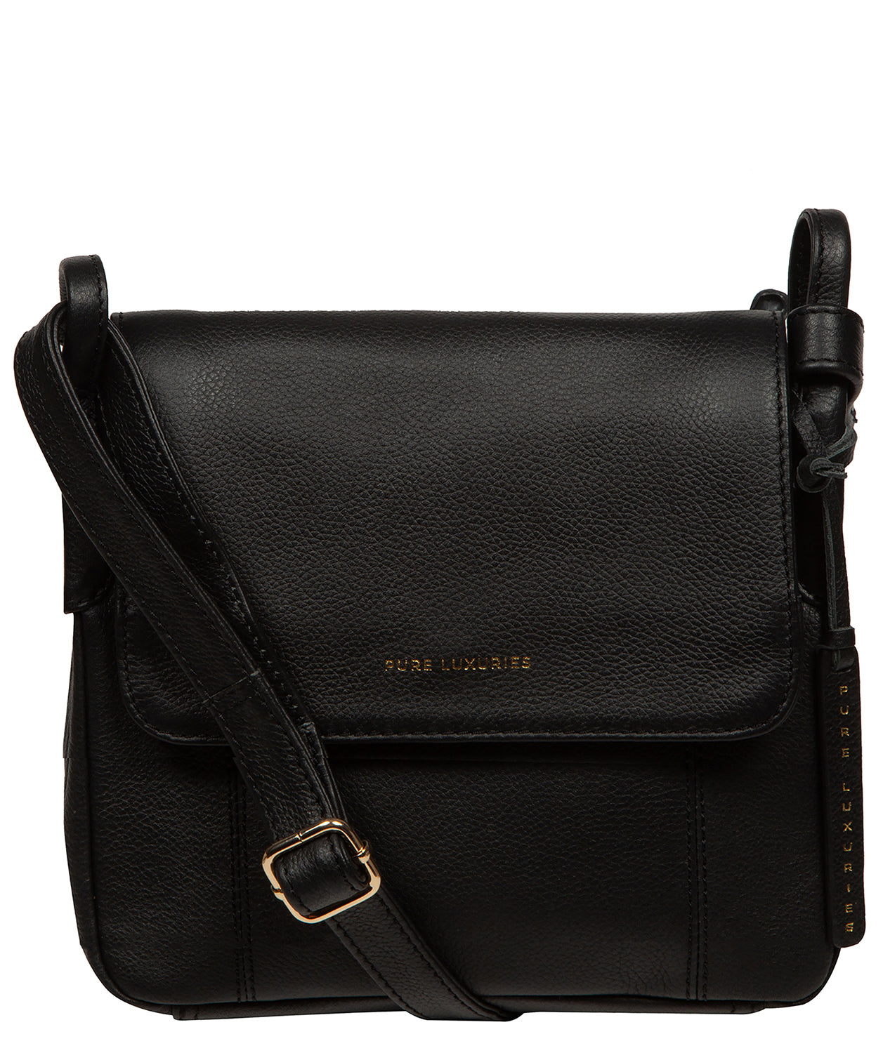 'Elston' Black Leather Cross Body Bag