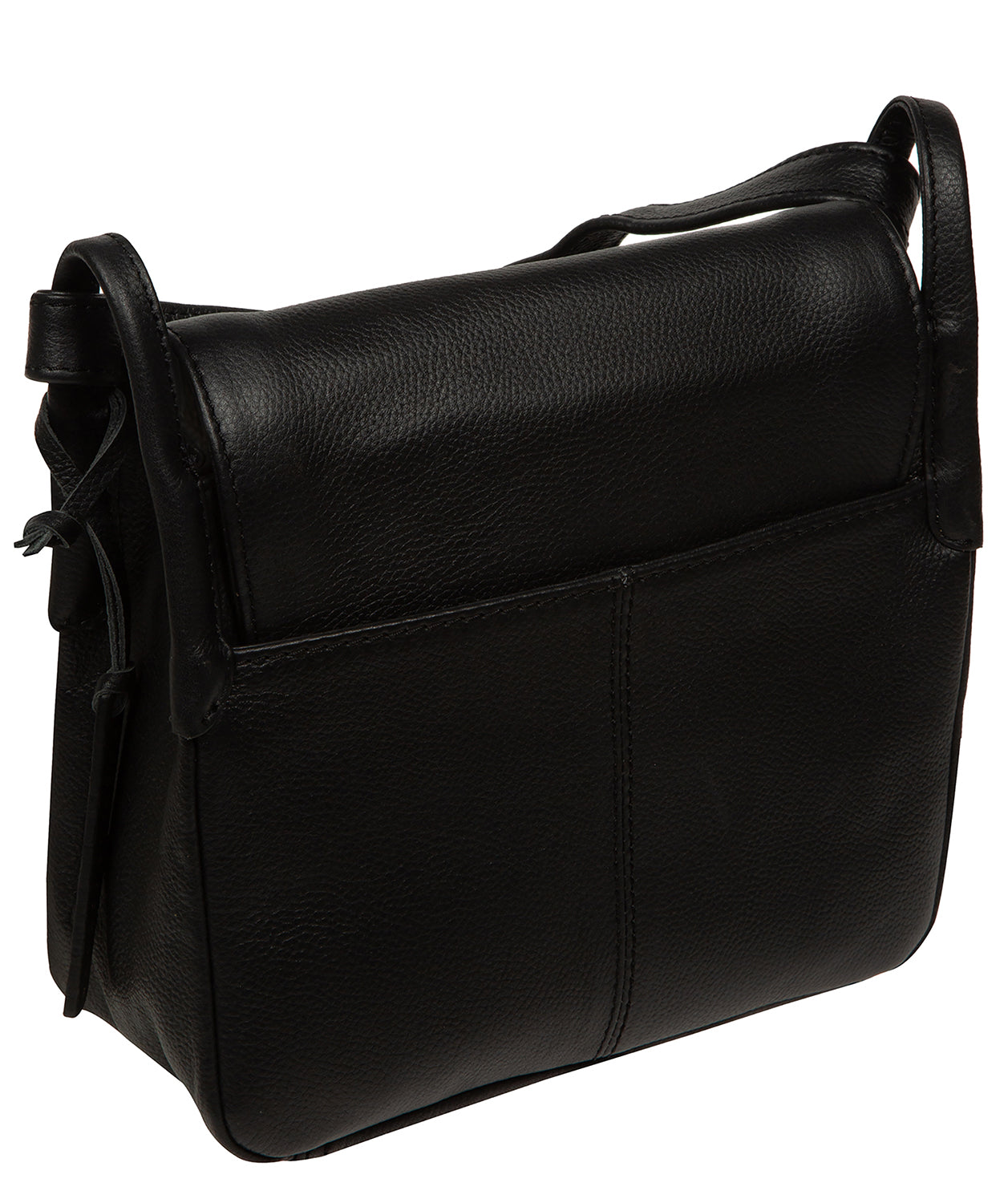 'Elston' Black Leather Cross Body Bag