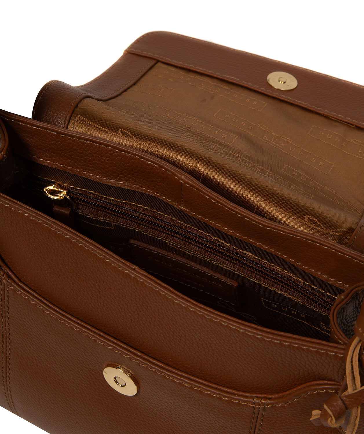 'Elston' Tan Leather Cross Body Bag