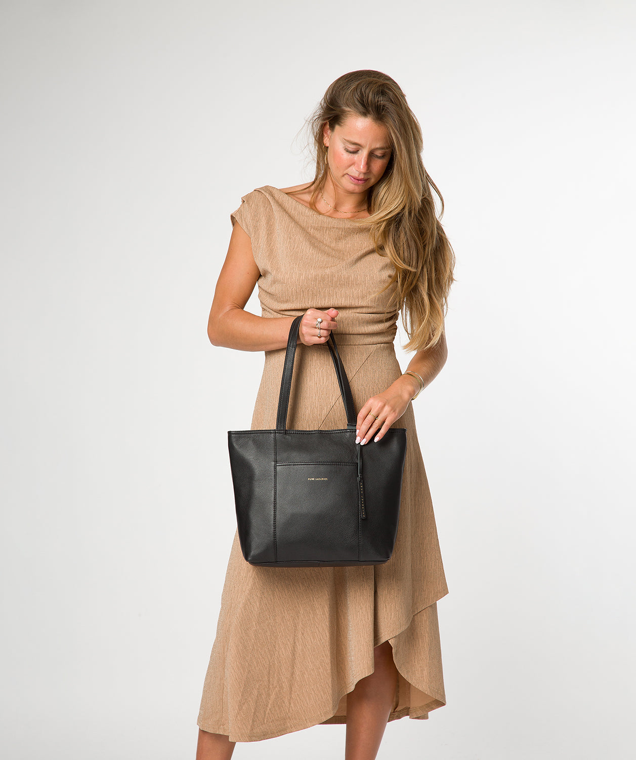 'Wimbley' Black Leather Tote Bag