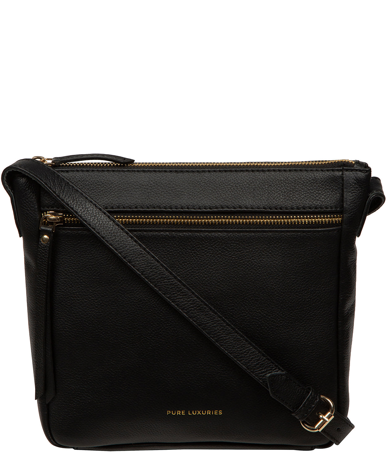 'Harford' Black Leather Cross Body Bag