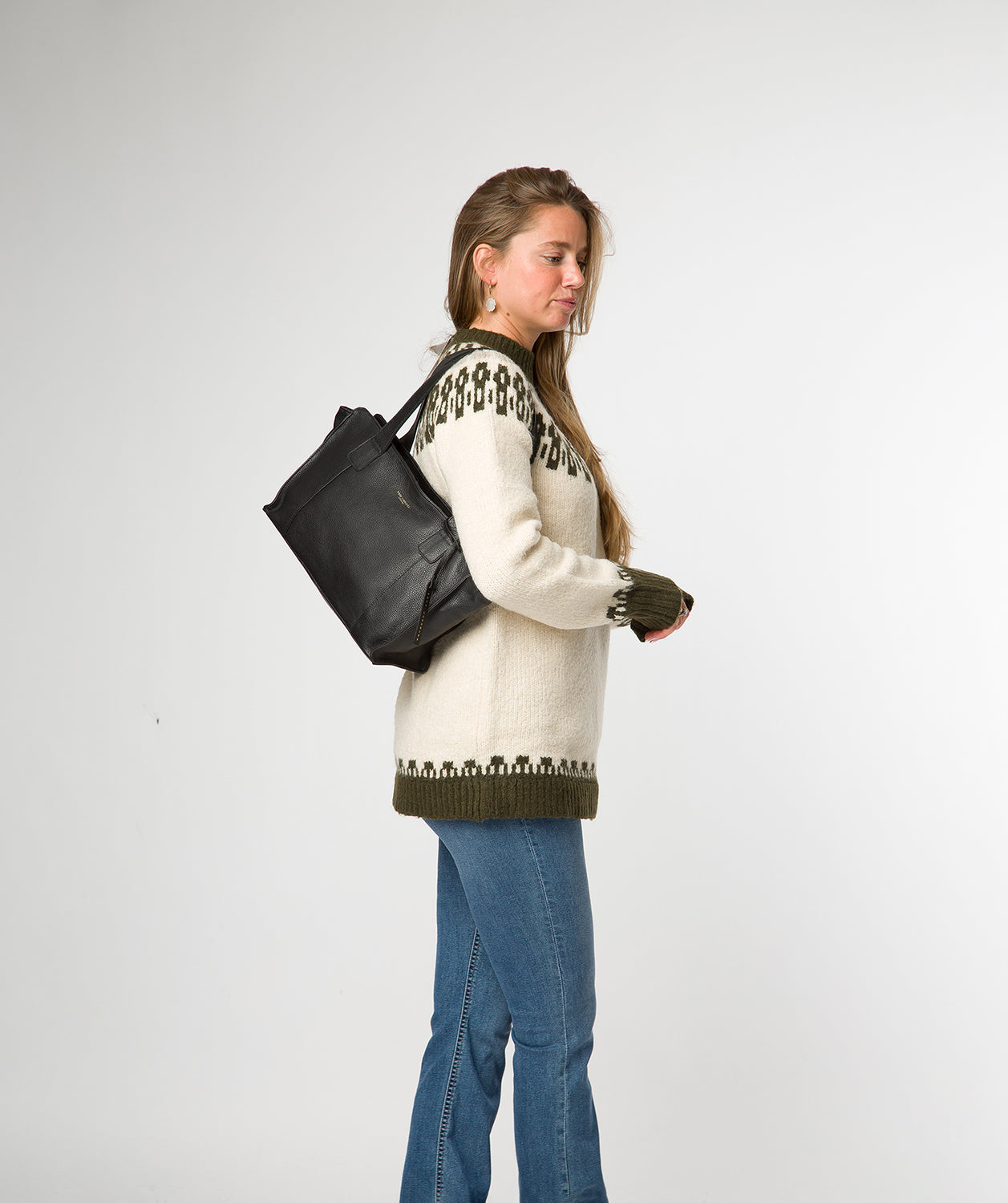 'Mimi' Black Leather Handbag