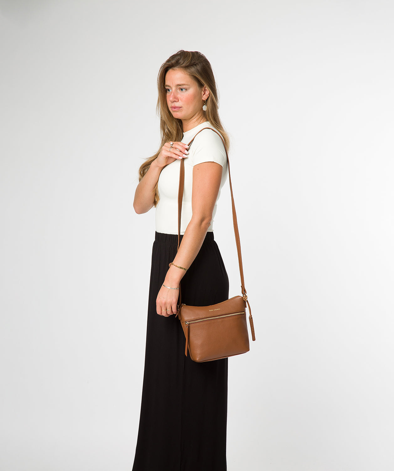 'Thorne' Tan Leather Cross Body Bag