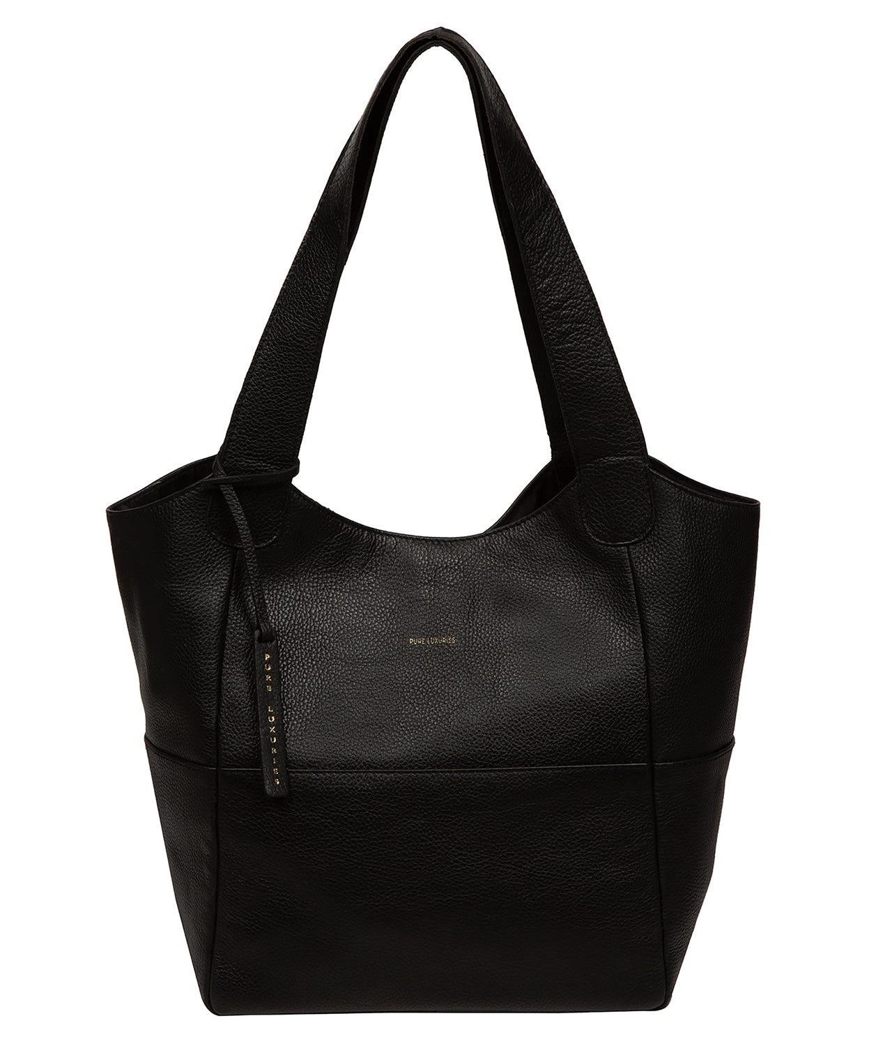 'Fizz' Black Leather Tote Bag