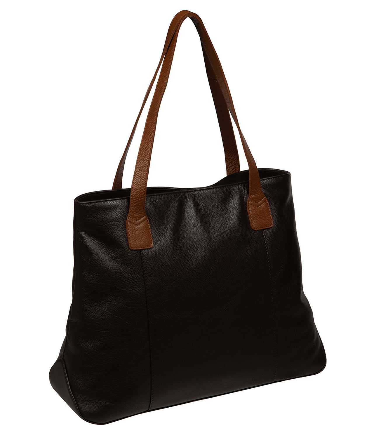 'Mochi' Espresso & Rich Tan Leather Tote Bag