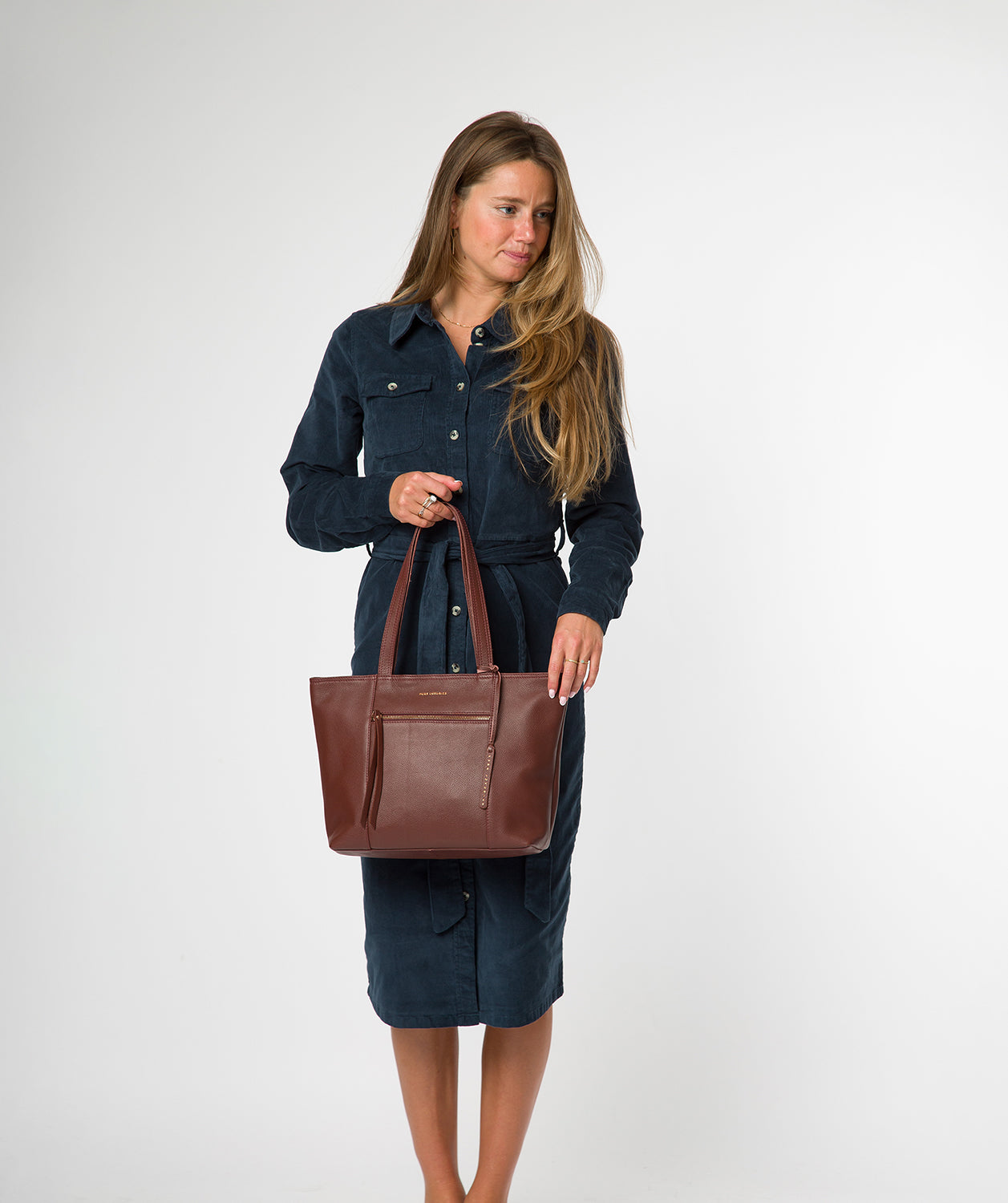 'Roxby' Chestnut Leather Tote Bag
