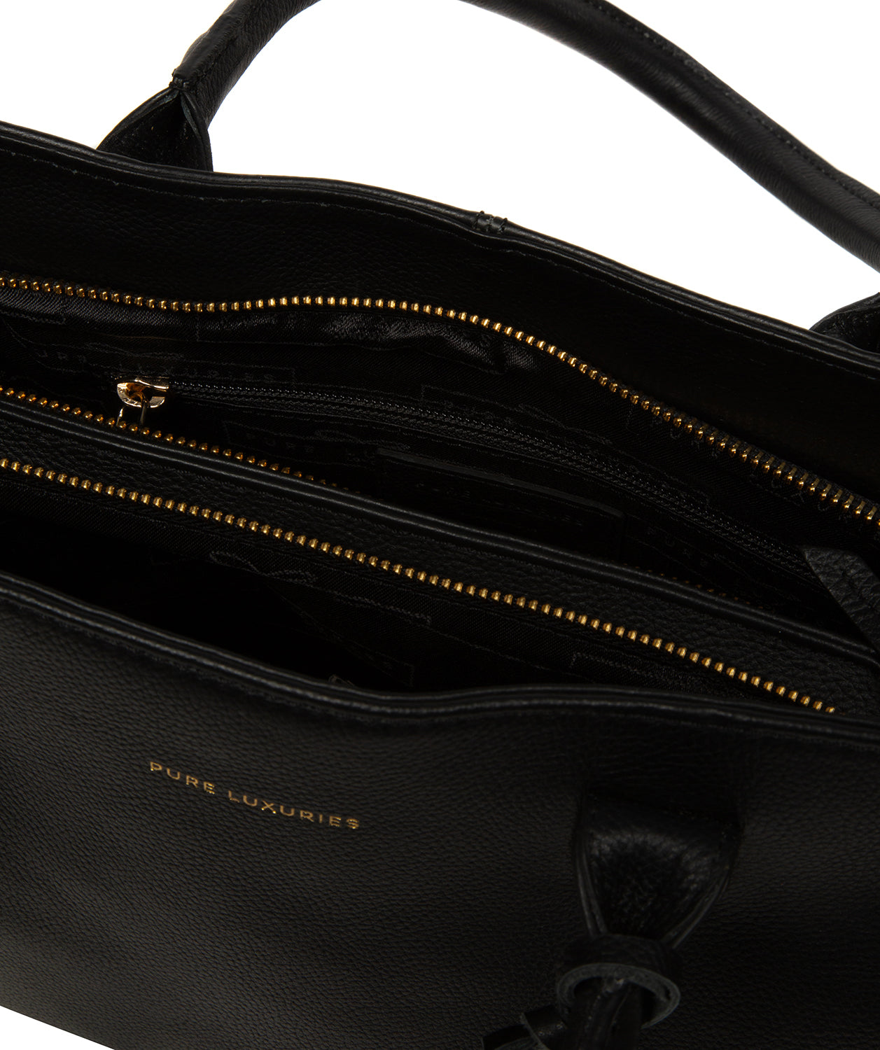 'Aysgarth' Black Leather Handbag