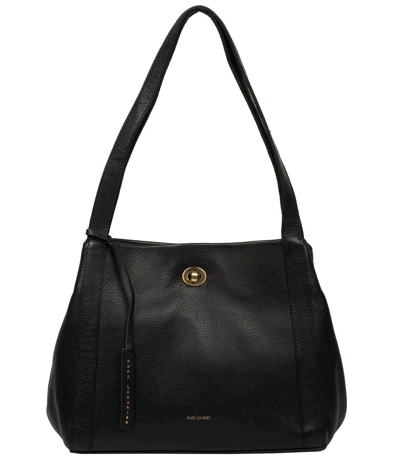 'Zoff' Black Leather Handbag