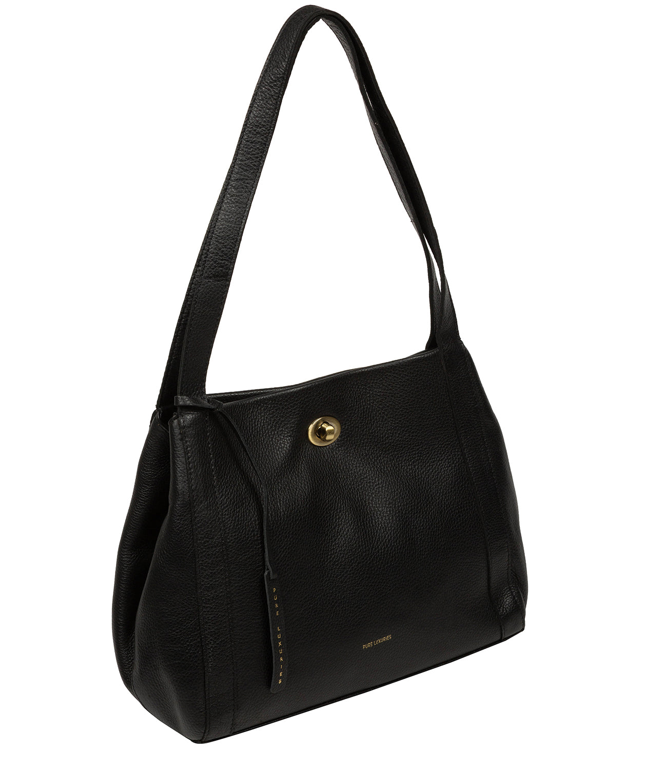 Back view highlighting pebble grain texture and craftsmanship