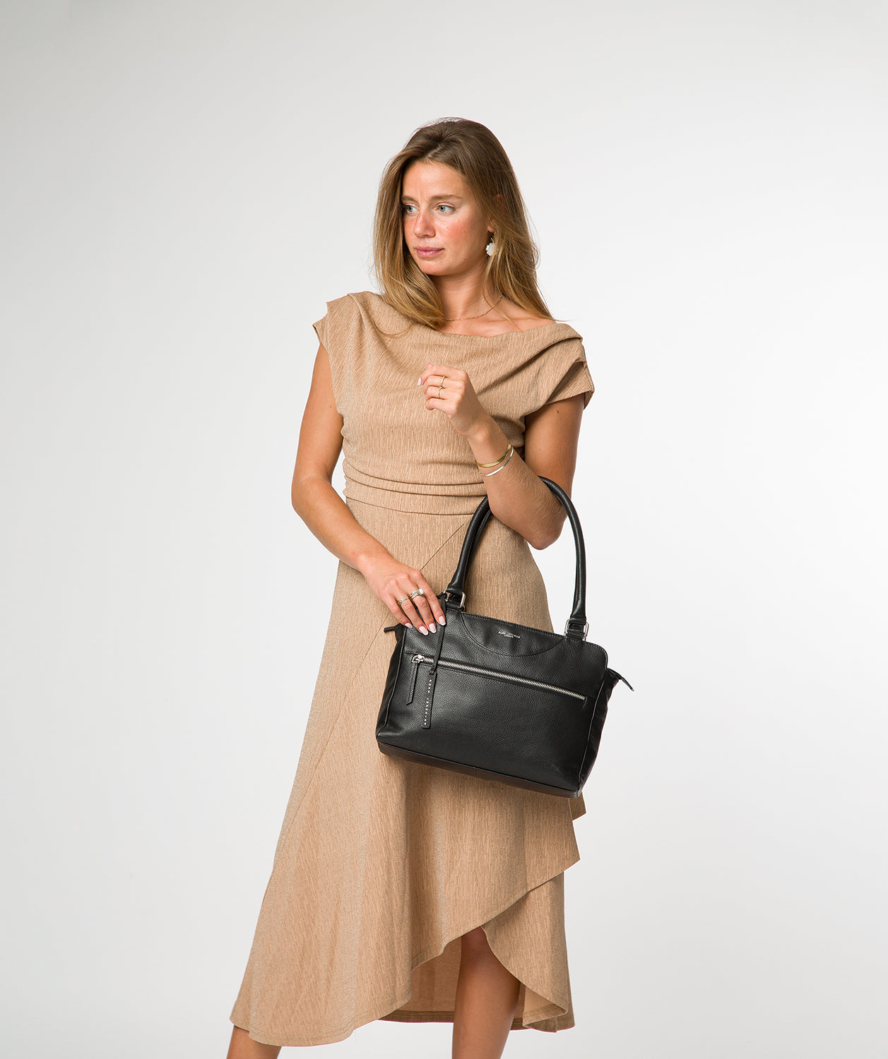 'Mooki' Black Leather Handbag