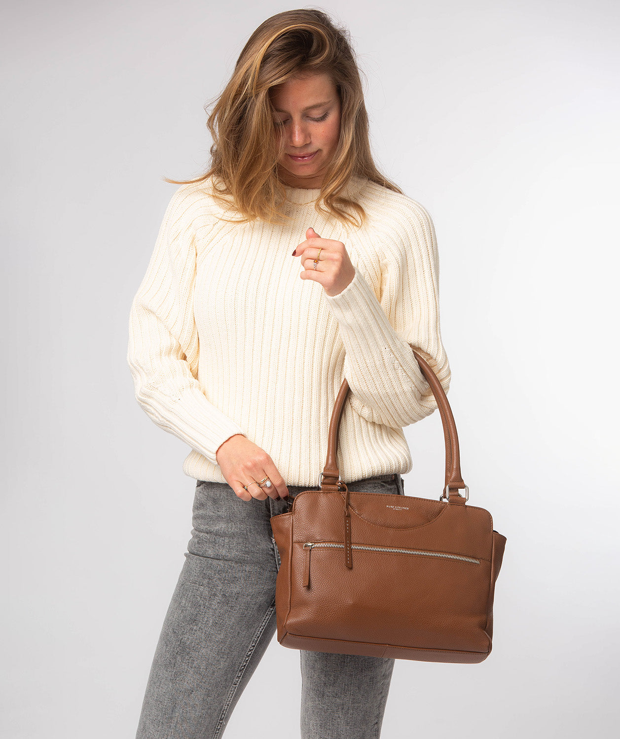'Mooki' Rich Tan Leather Handbag