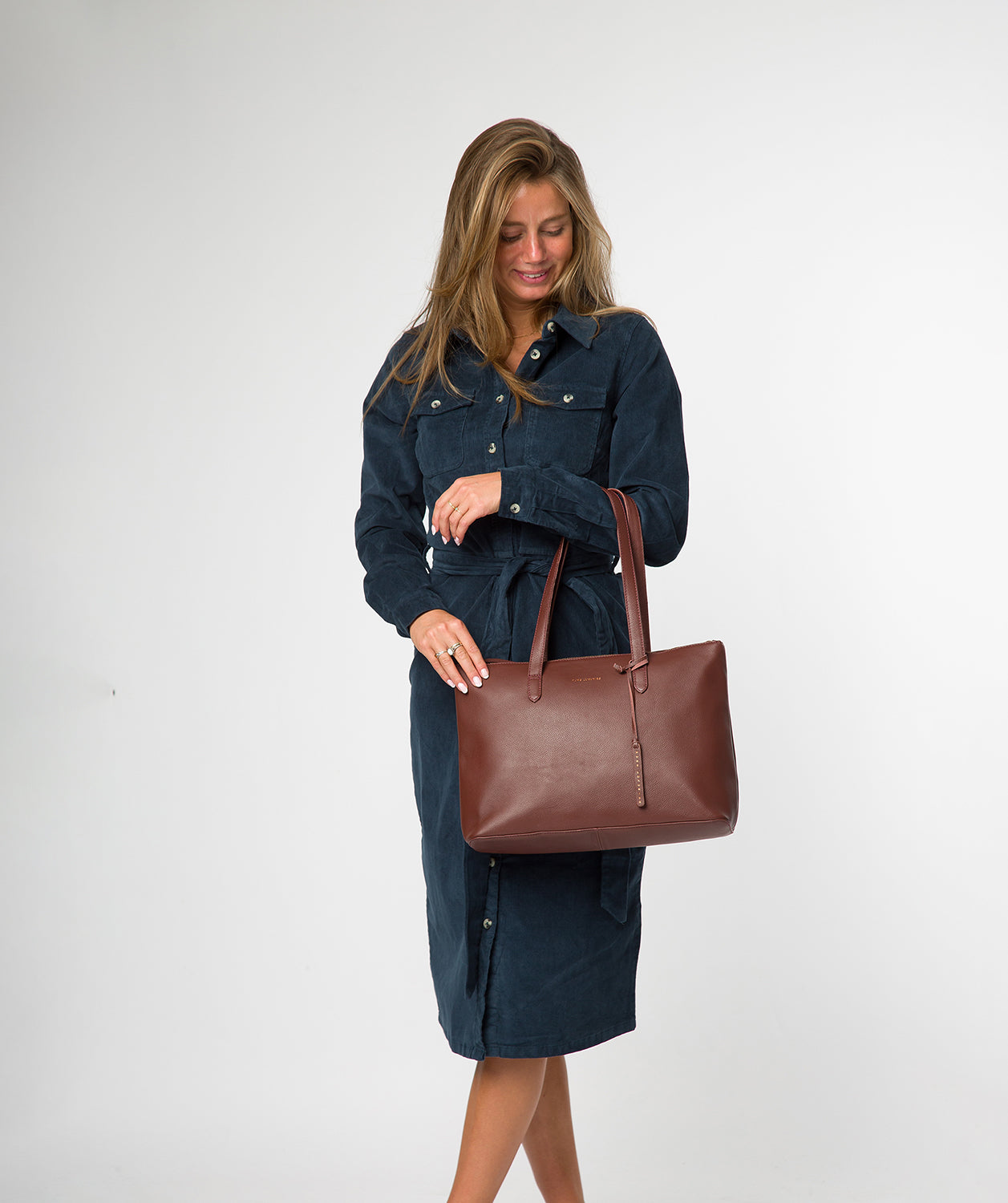'Morden' Chestnut Leather Tote Bag