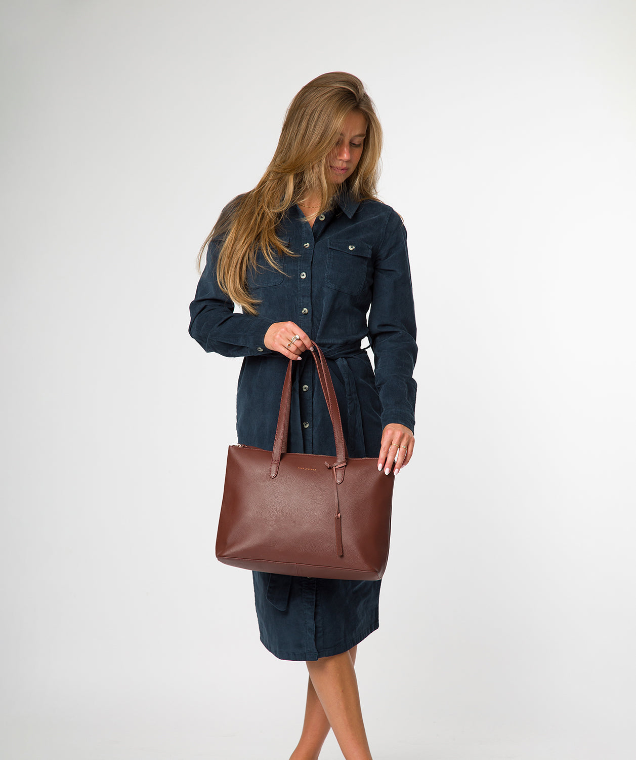 'Morden' Chestnut Leather Tote Bag