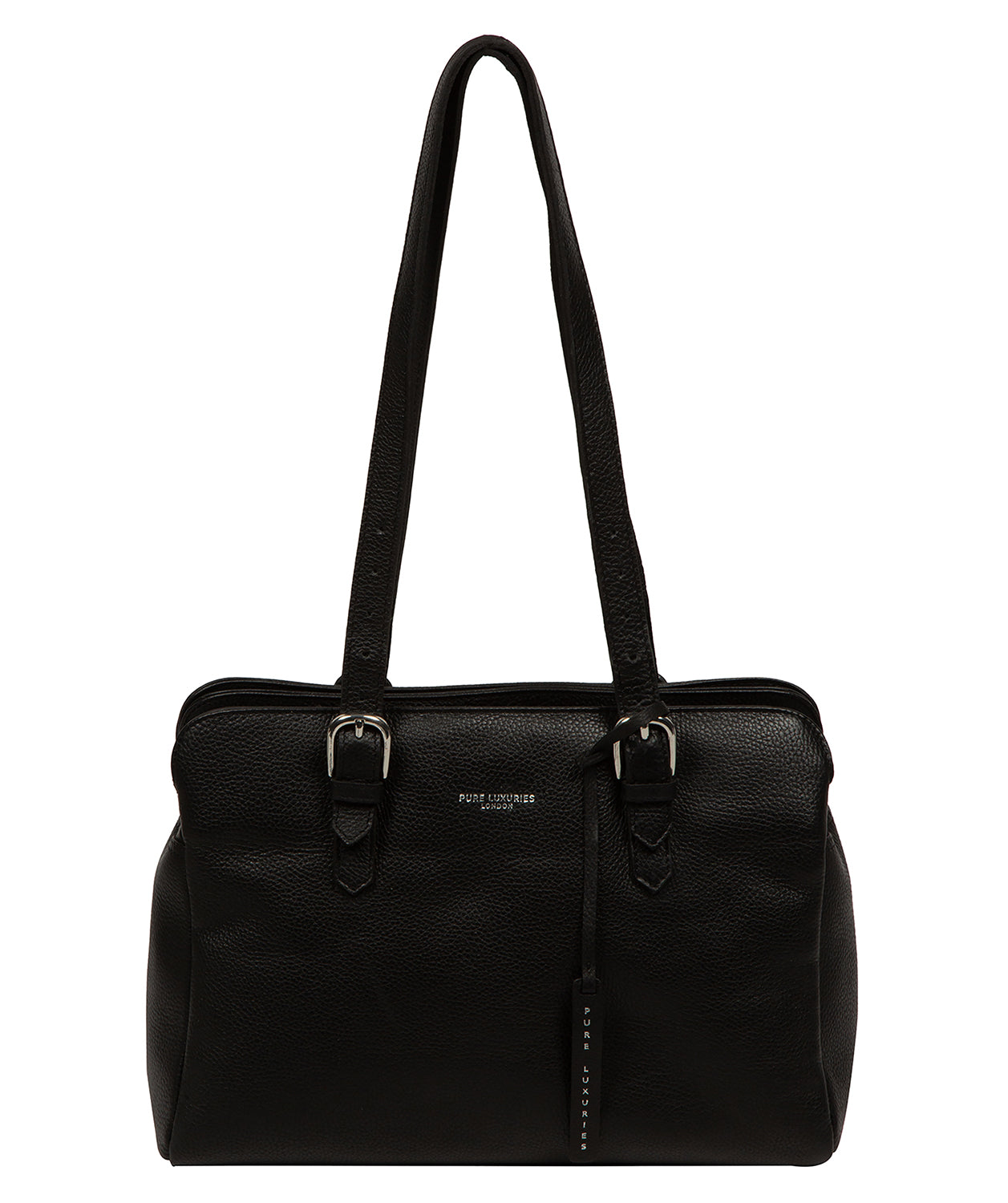 'Faya' Black Leather Handbag
