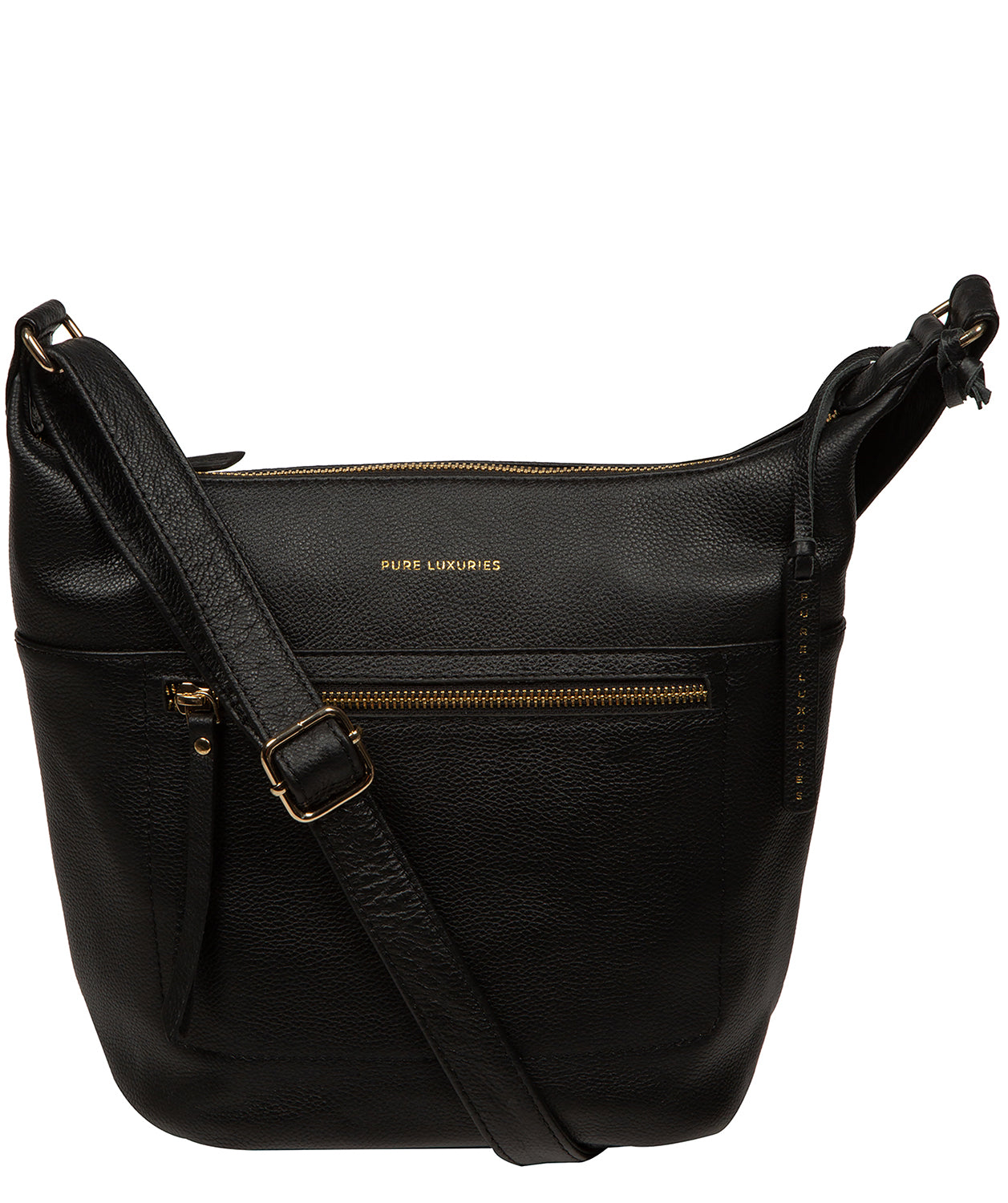 'Wittering' Black Leather Shoulder Bag