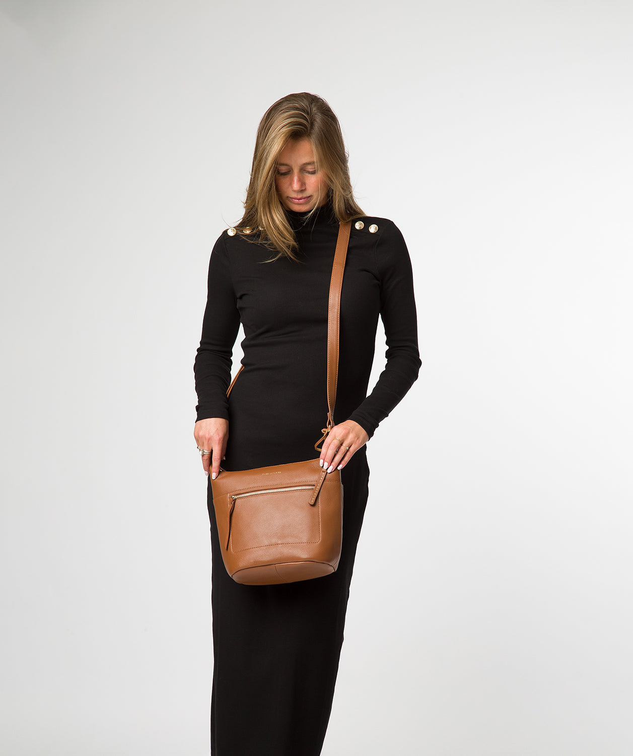 'Wittering' Tan Leather Shoulder Bag