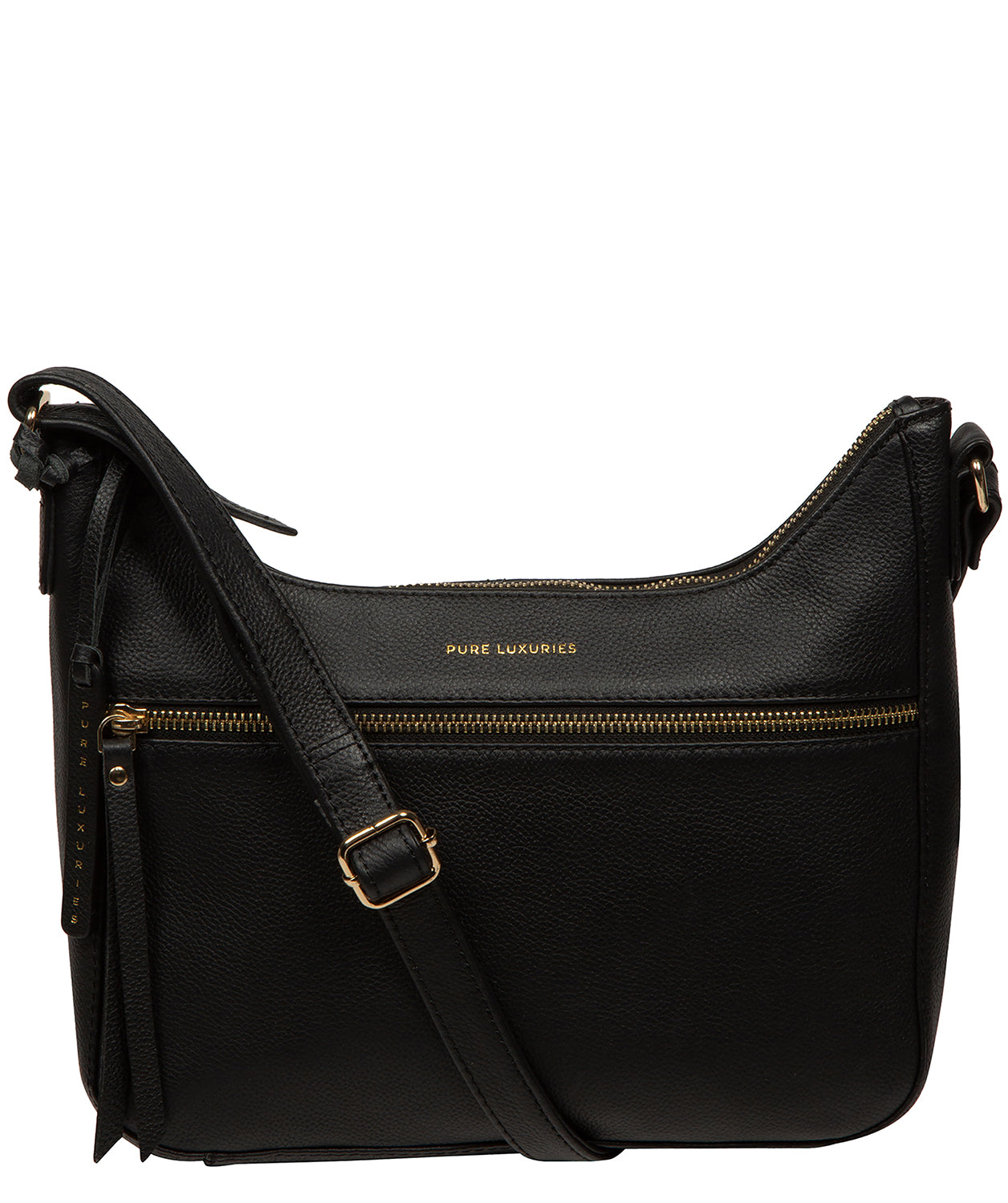 'Nunwell' Black Leather Cross Body Bag