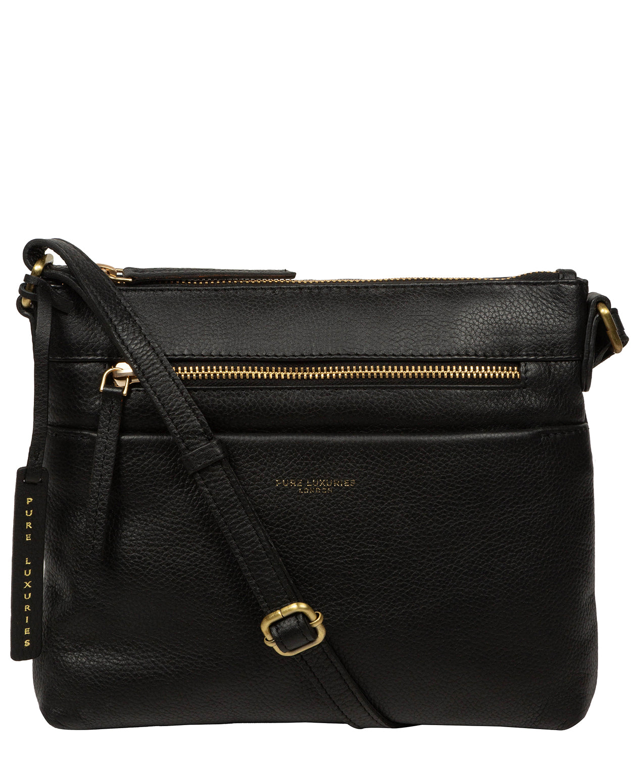 'Whimzy' Black Leather Cross Body Bag