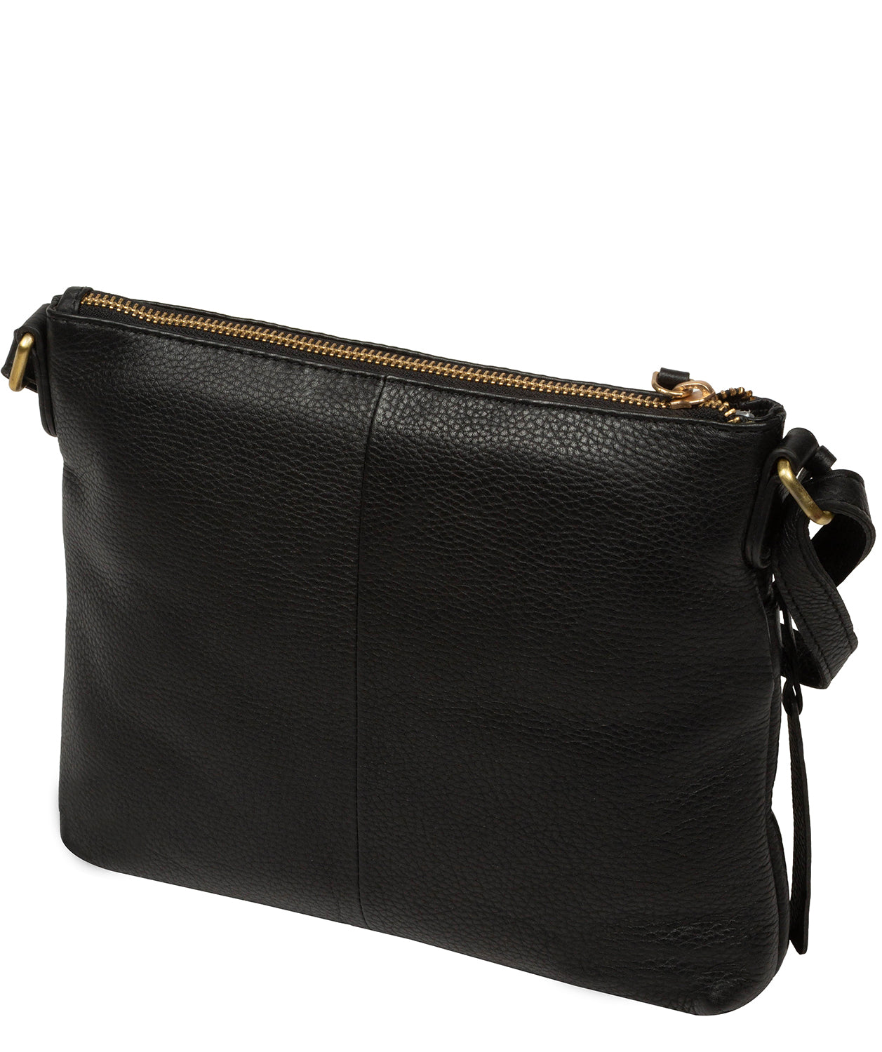 Interior zip pocket and slip pocket storage detail