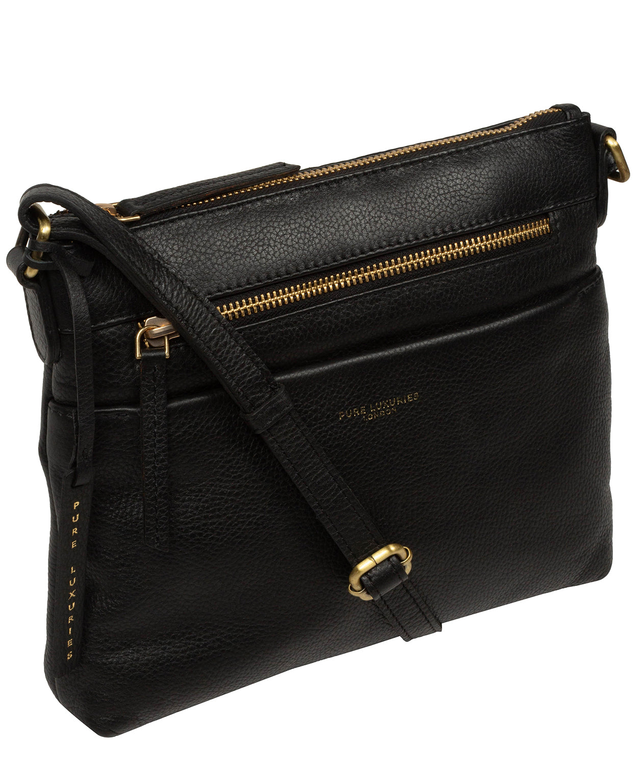 'Whimzy' Black Leather Cross Body Bag