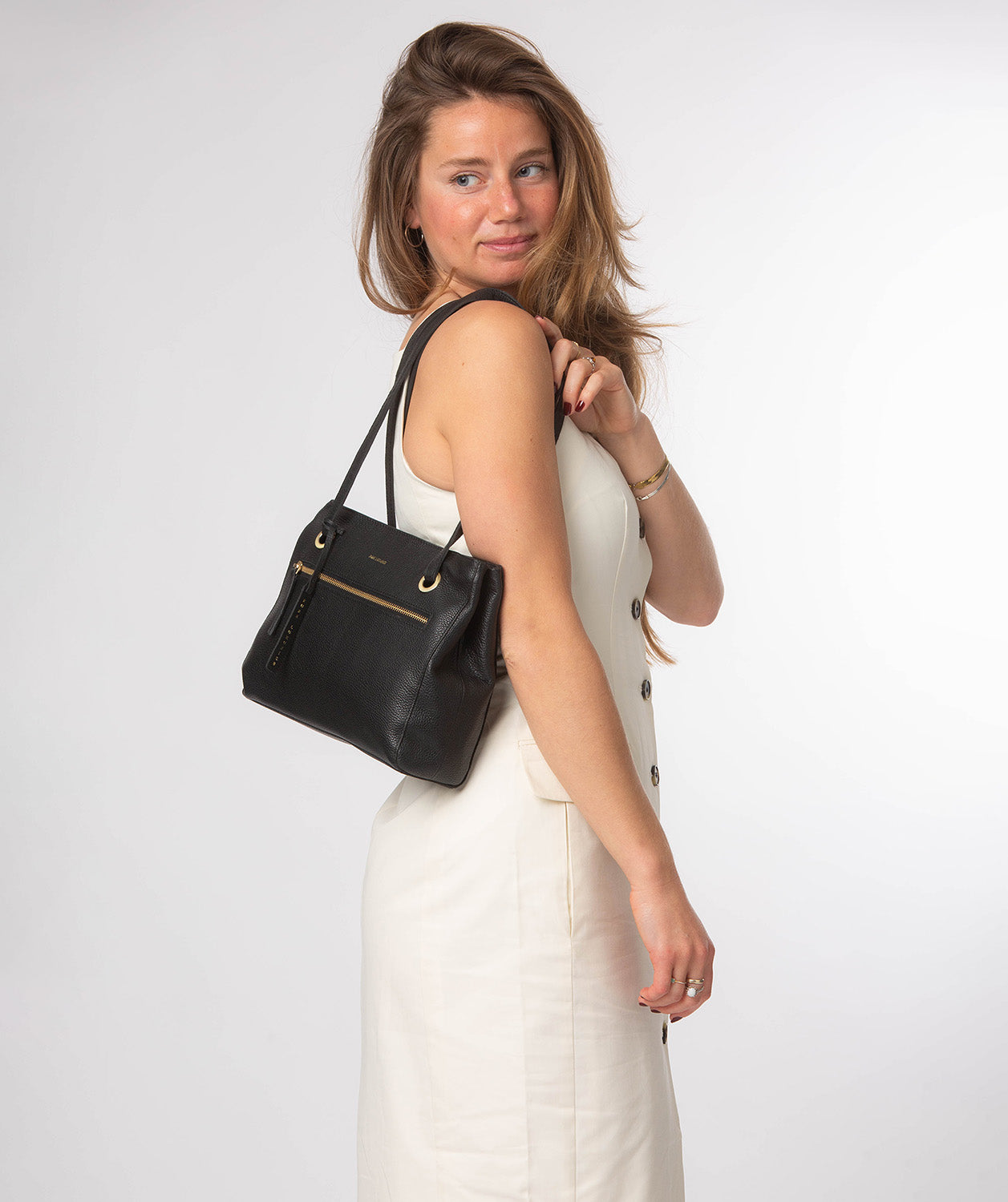 'Noko' Black Leather Handbag