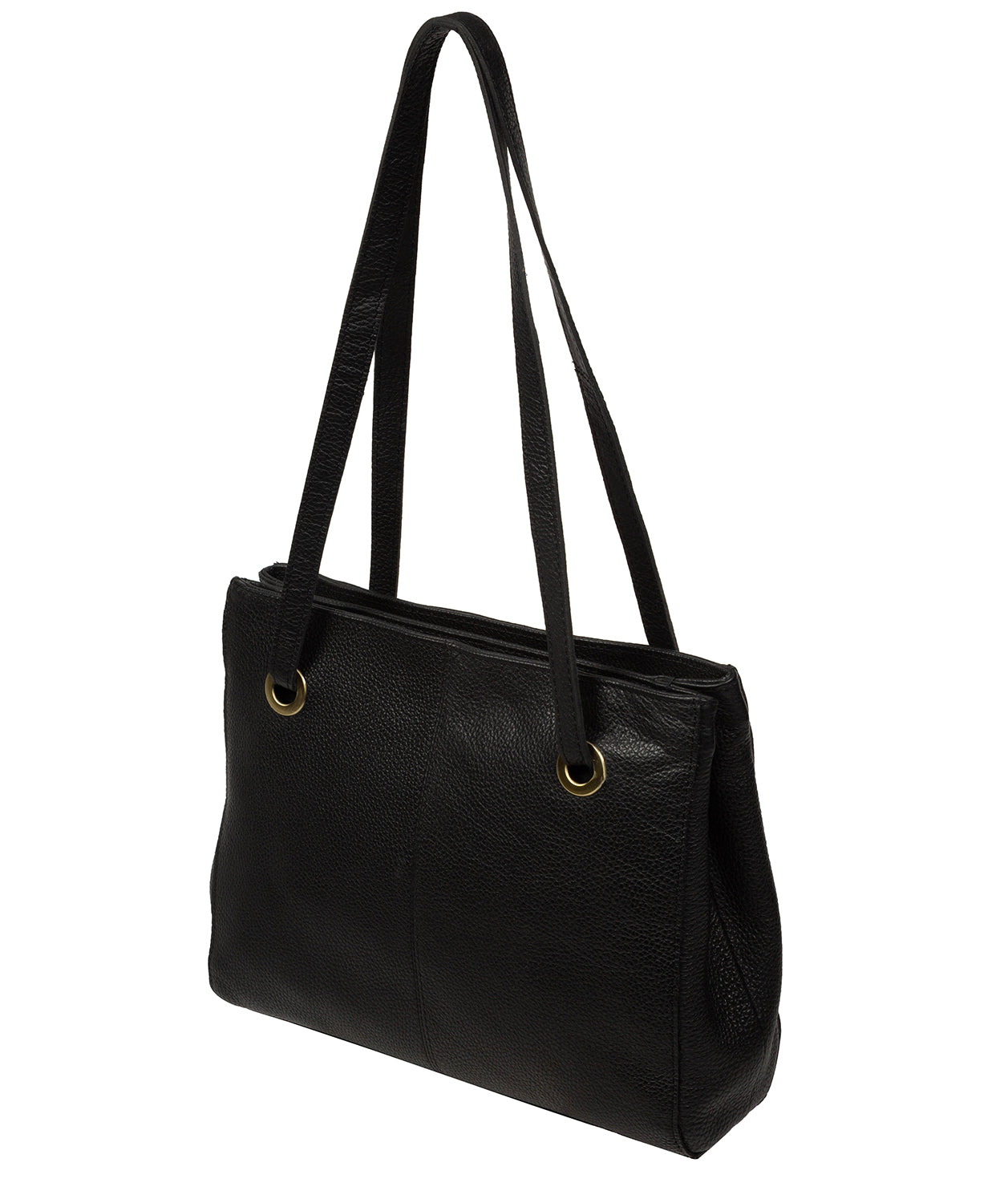 Noko handbag top view with adjustable leather handles