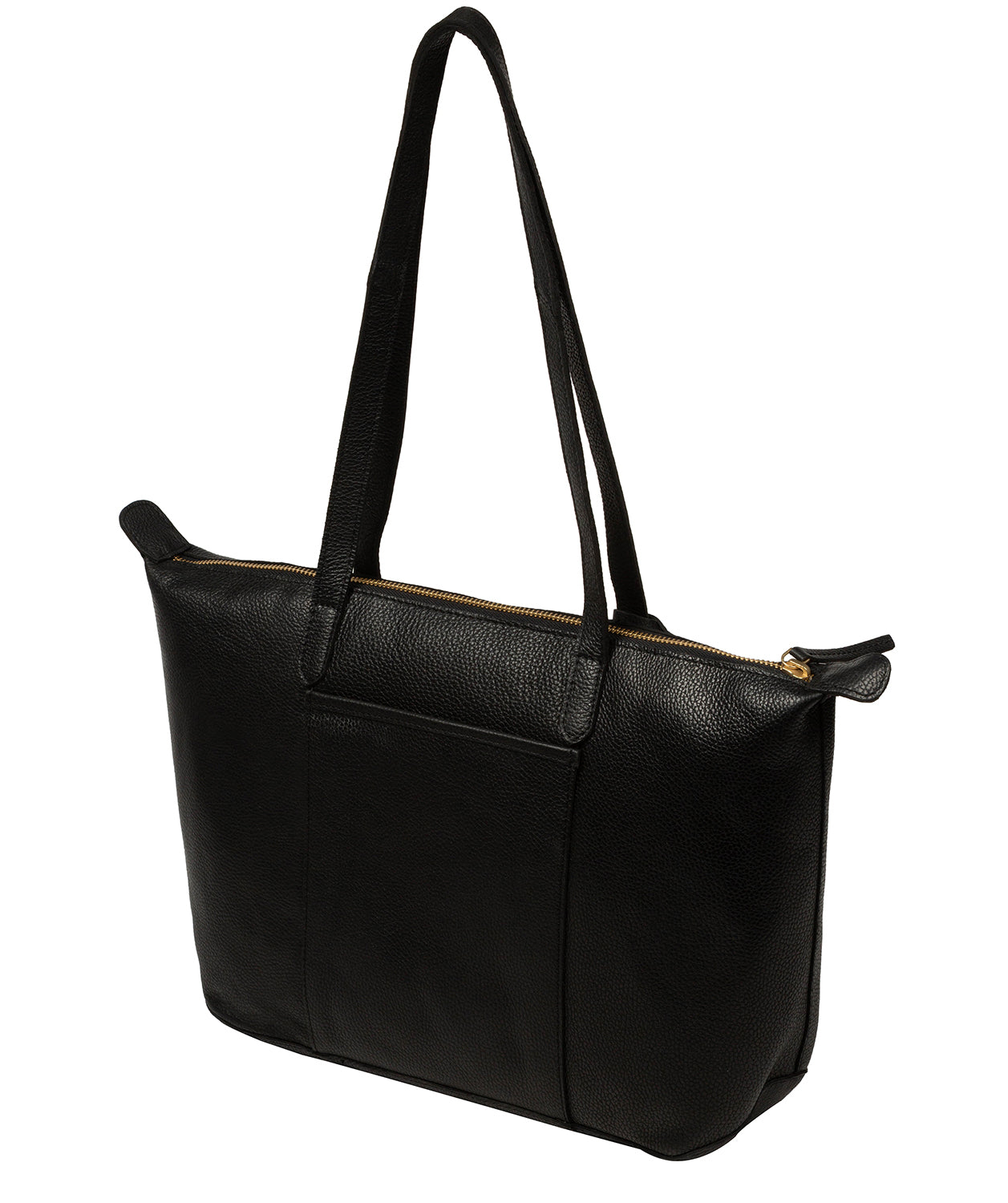 'Niva' Black Leather Tote Bag