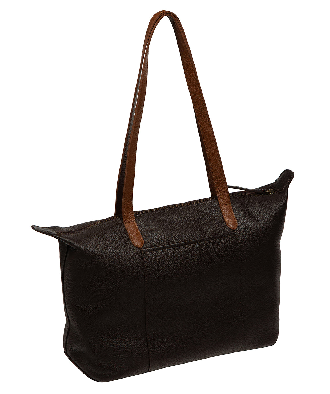 'Niva' Espresso & Rich Tan Leather Tote Bag