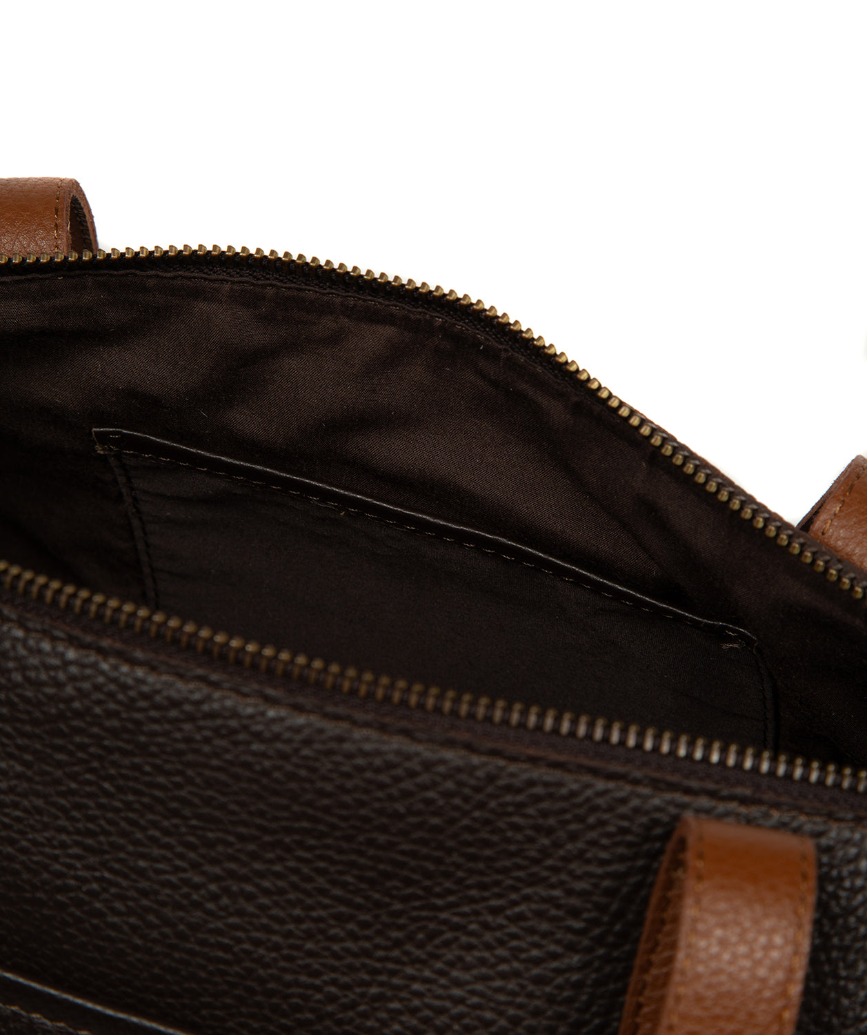 'Niva' Espresso & Rich Tan Leather Tote Bag