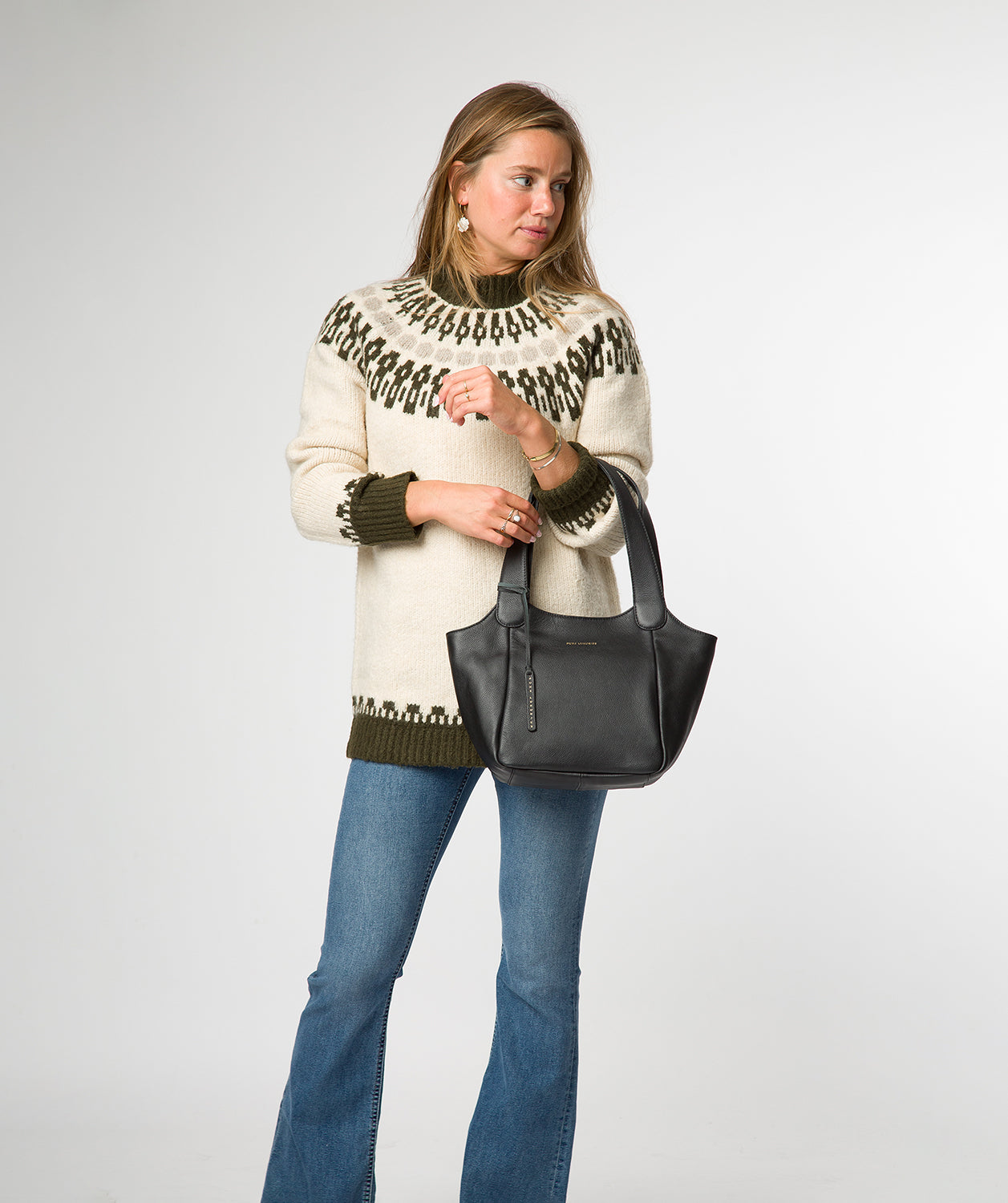 'Ormesby' Black Leather Handbag