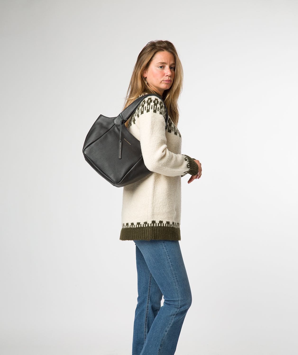 'Ormesby' Black Leather Handbag