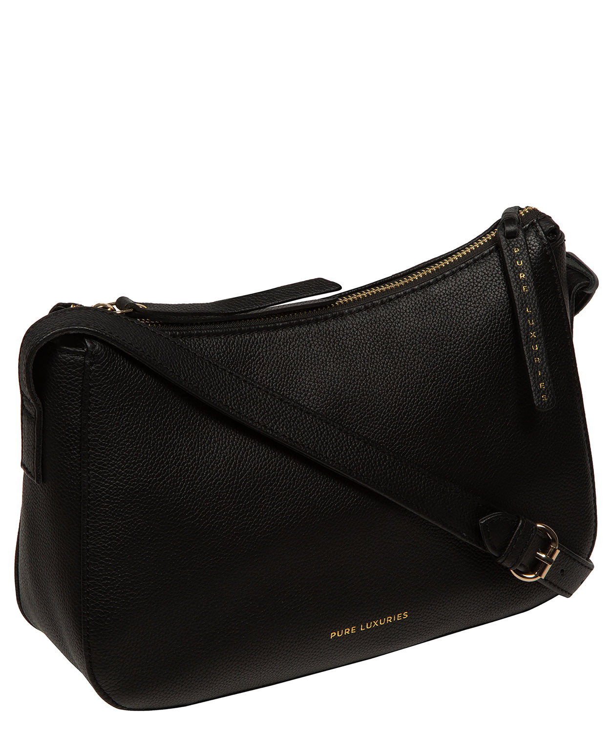 'Caldecote' Black Leather Cross Body Bag