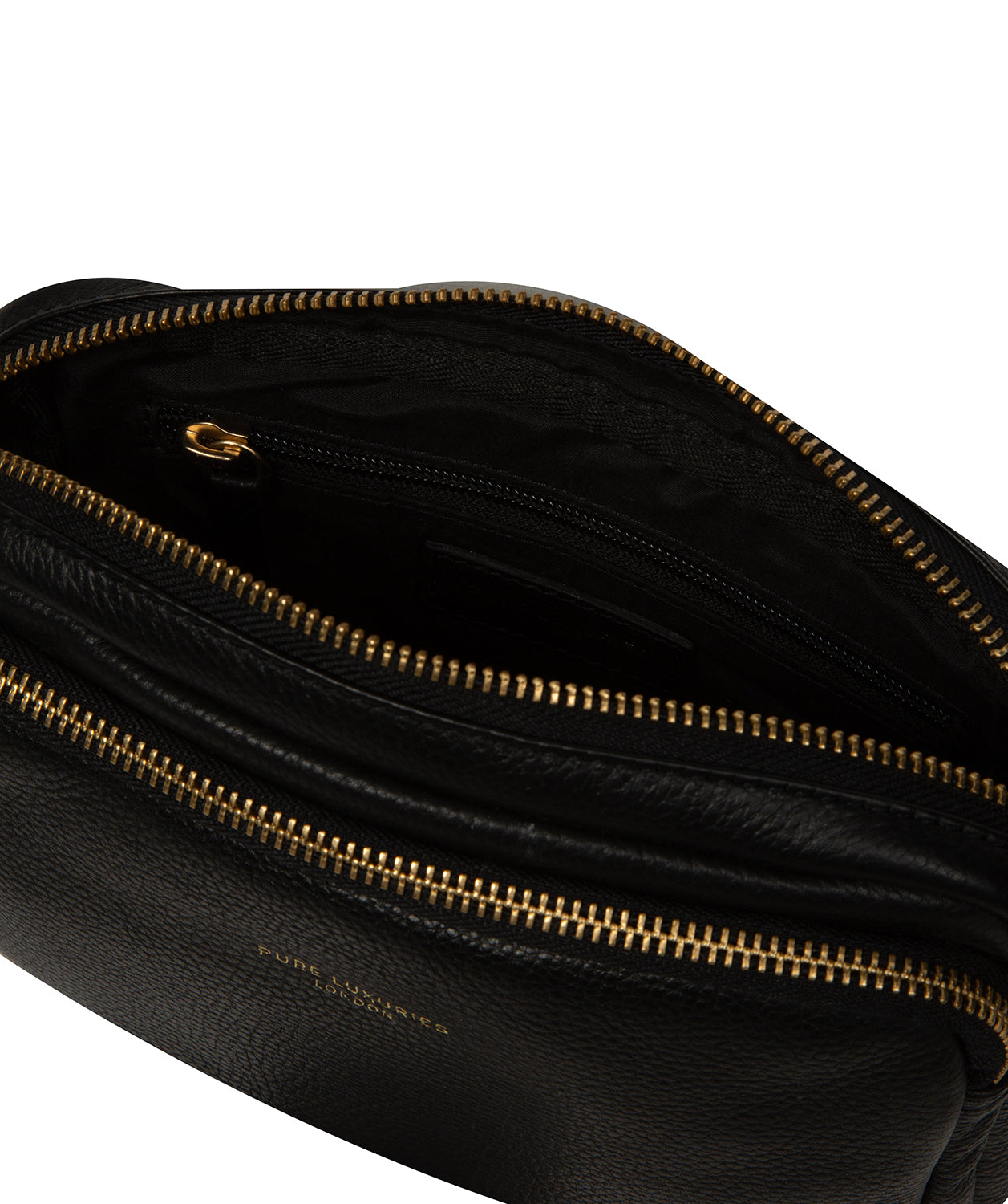 'Eris' Black Leather Cross Body Bag