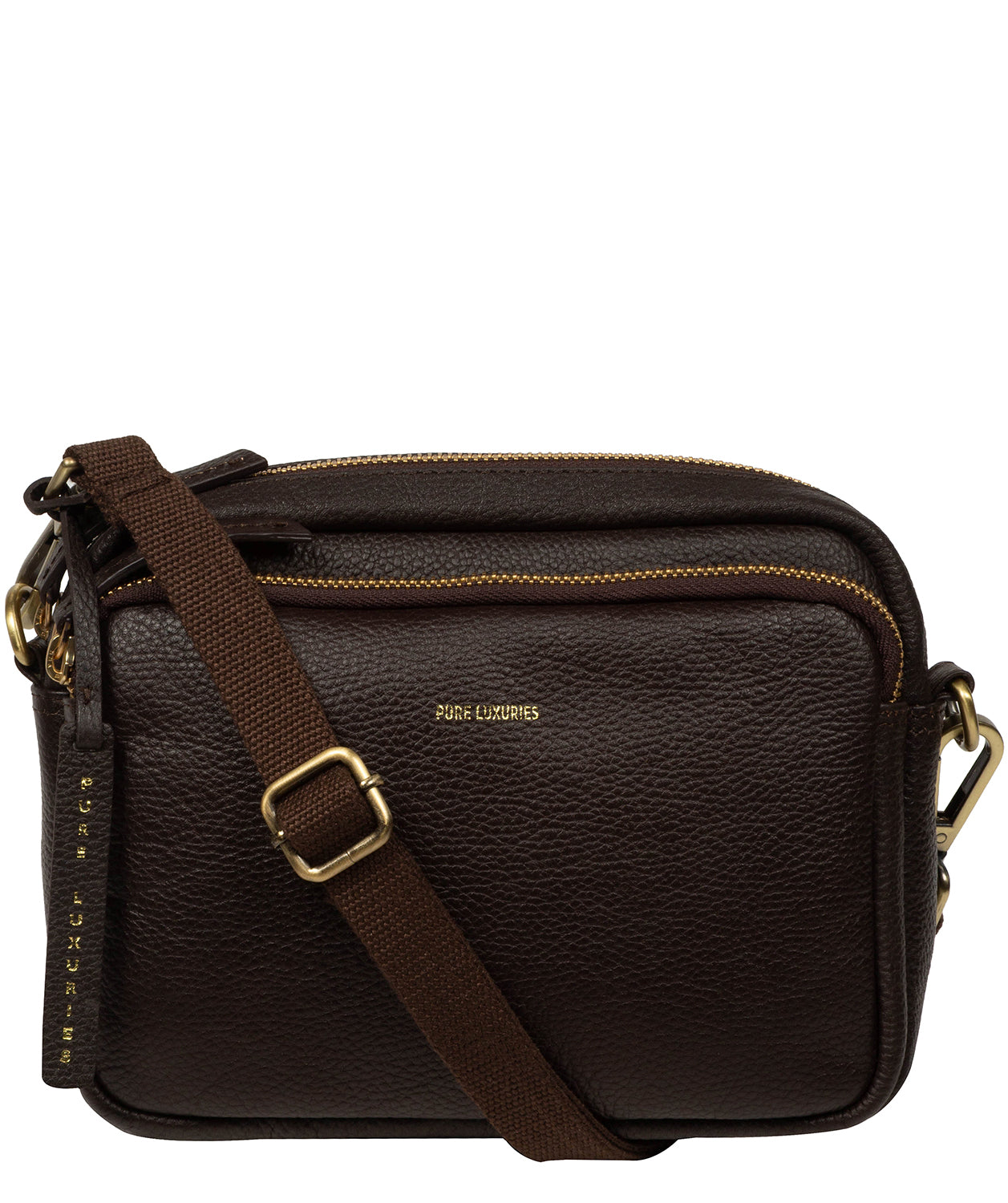 'Eris' Espresso Leather Cross Body Bag