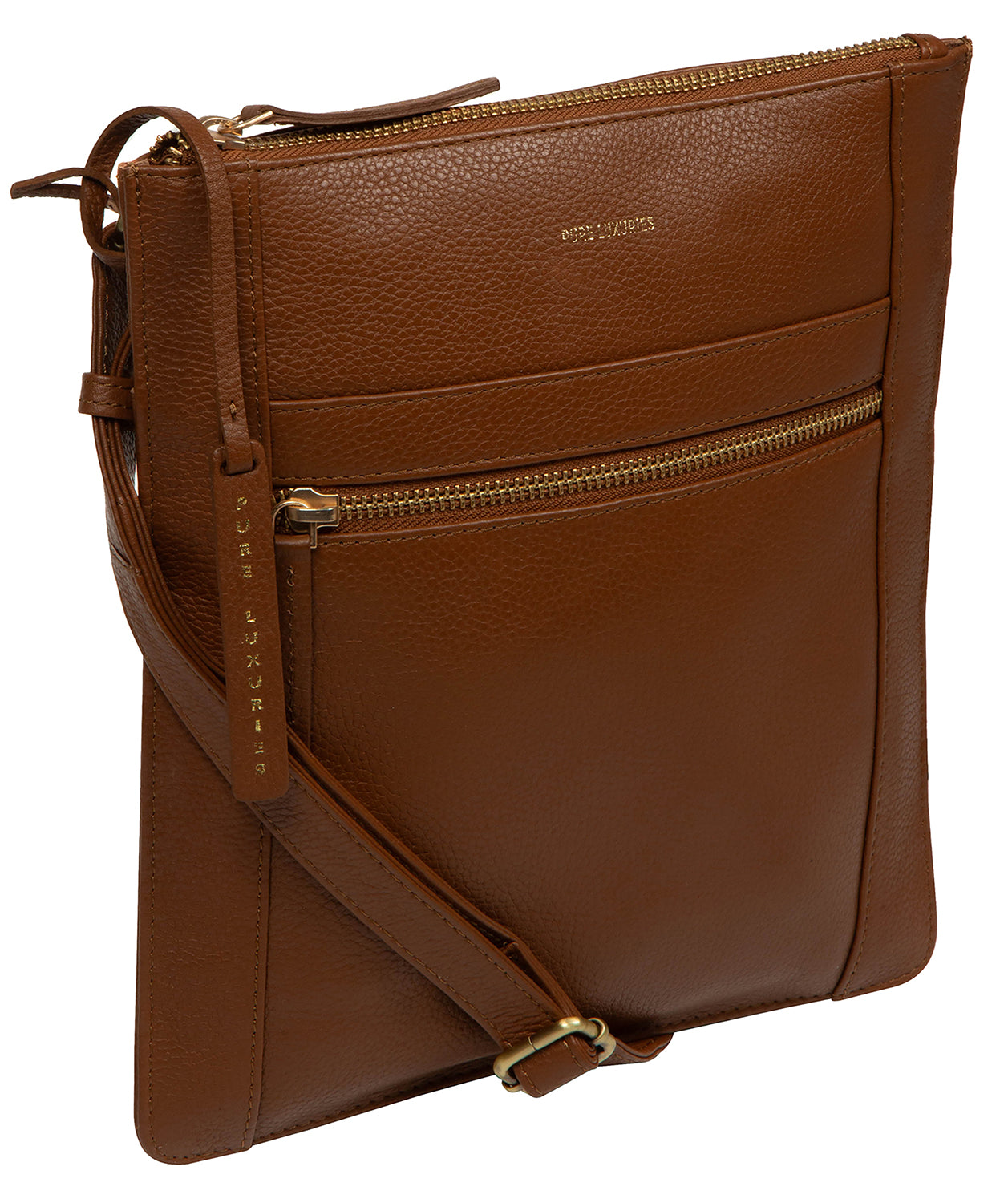 'Wren' Rich Tan Leather Cross Body Bag