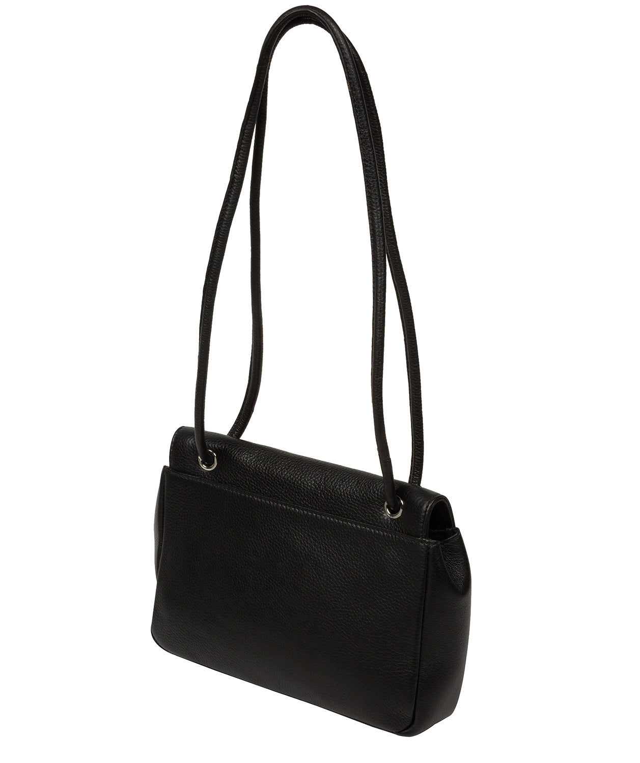 'Elka' Black Leather Evening Bag